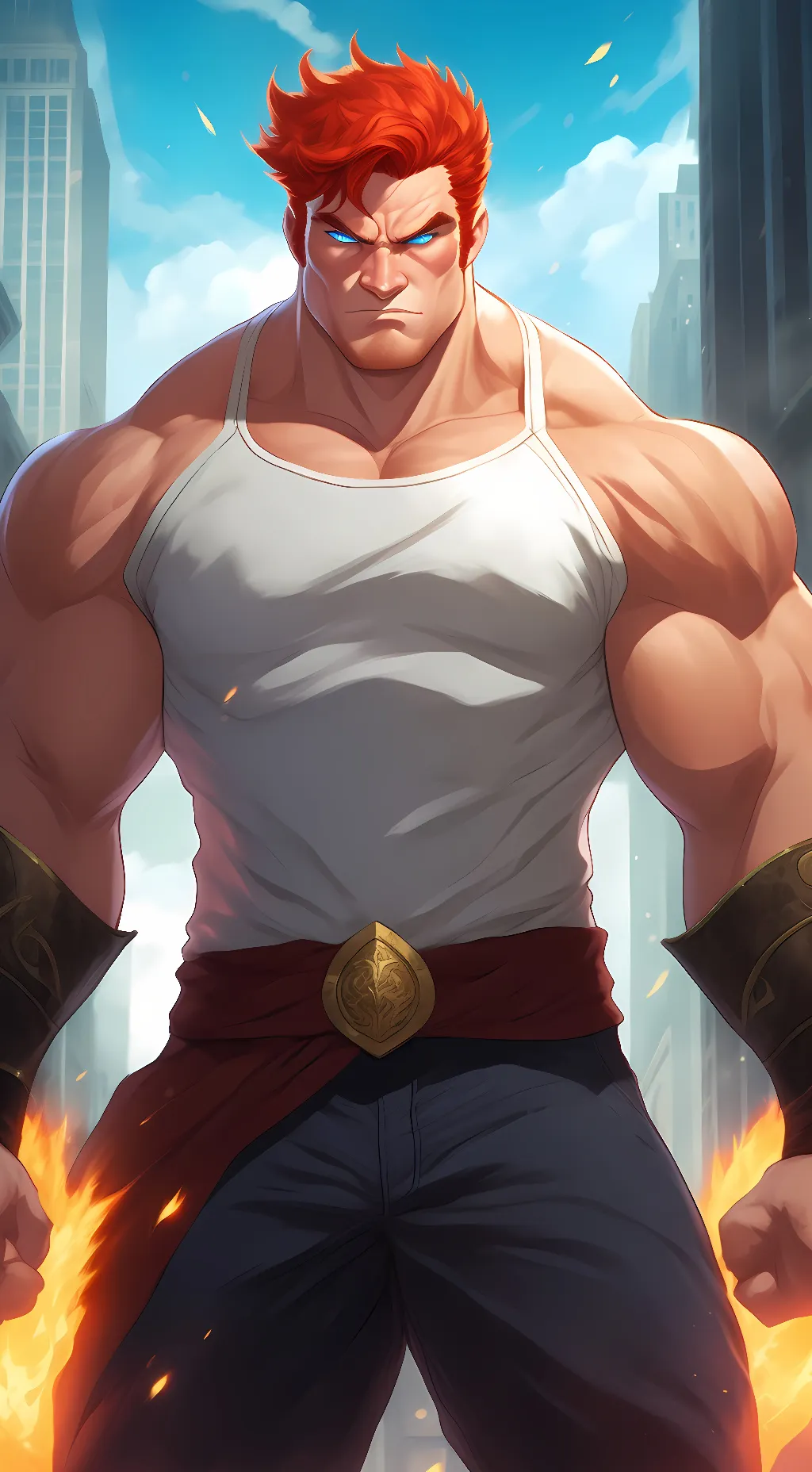 ai character: Enji Todoroki  background