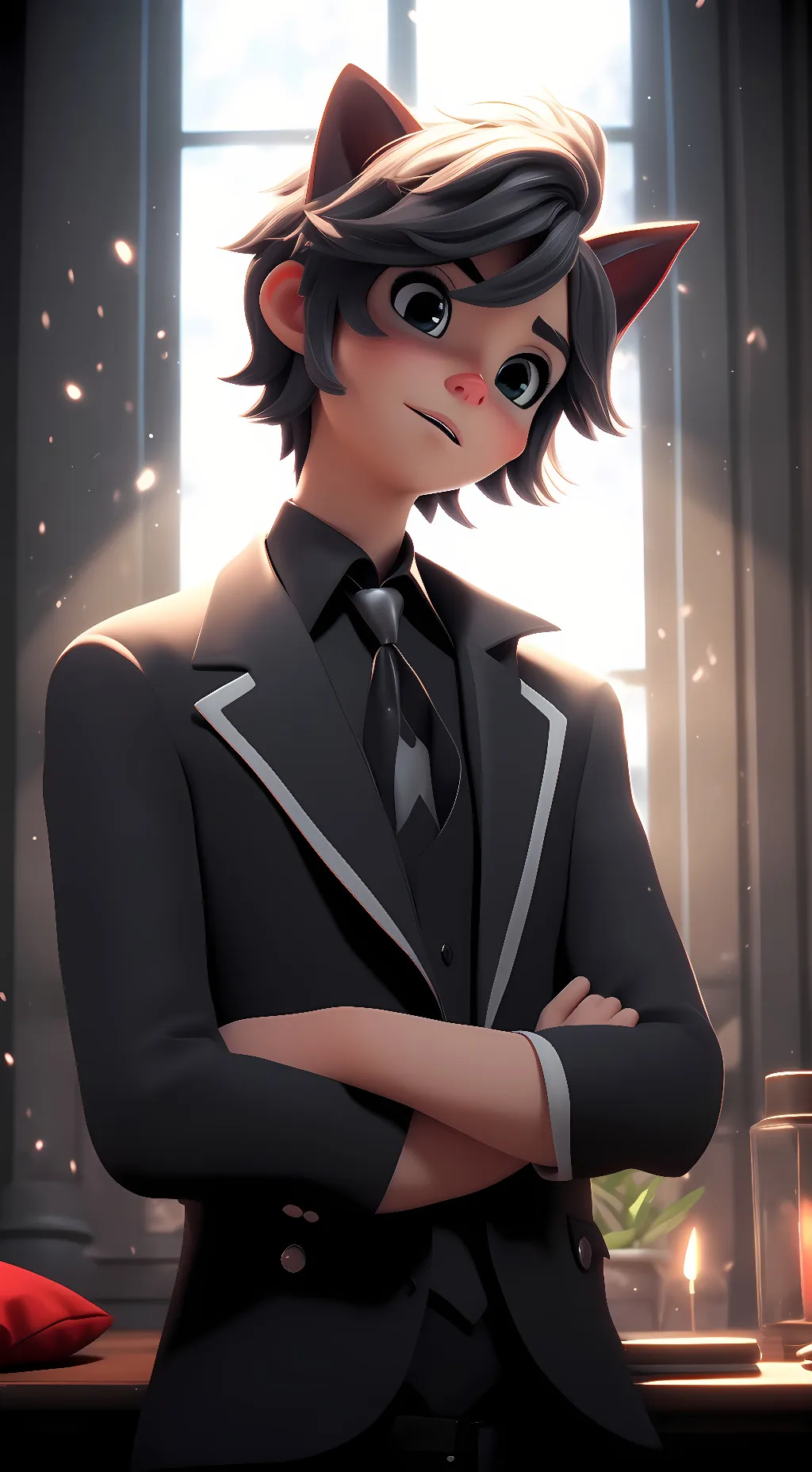 ai character: Adrien/Cat noir background