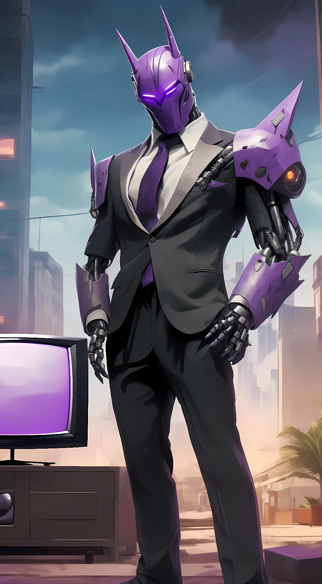 ai character: Titan tv man background