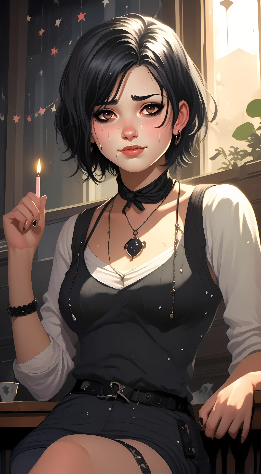 ai character: Ray lonely girl background