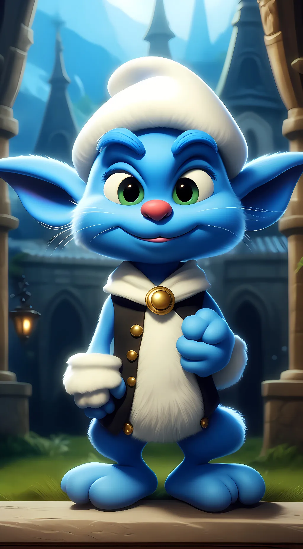 ai character: Walmart Smurf Cat background