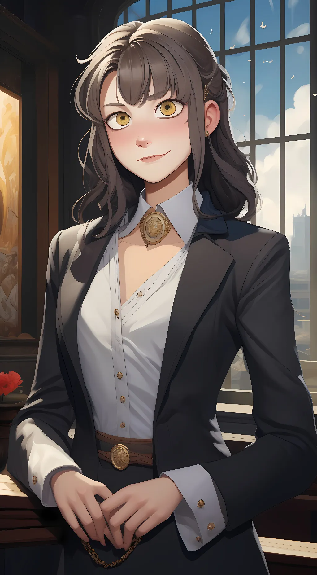 ai character: olive background