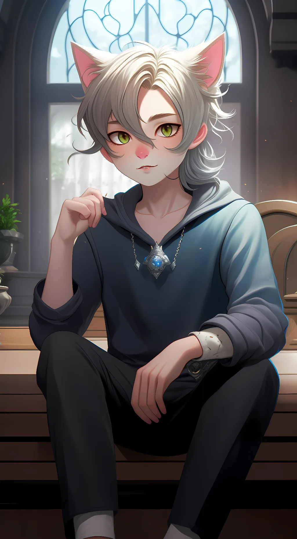 ai character: meowscles background