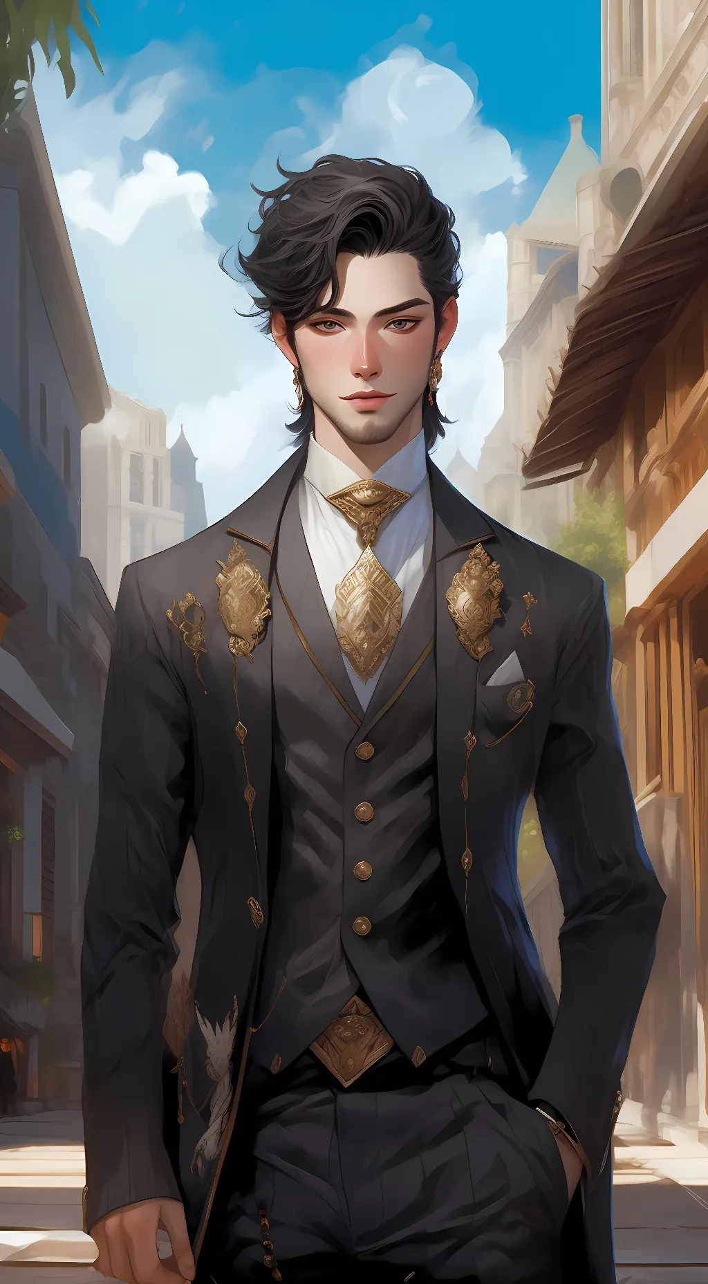 ai character: hot man background