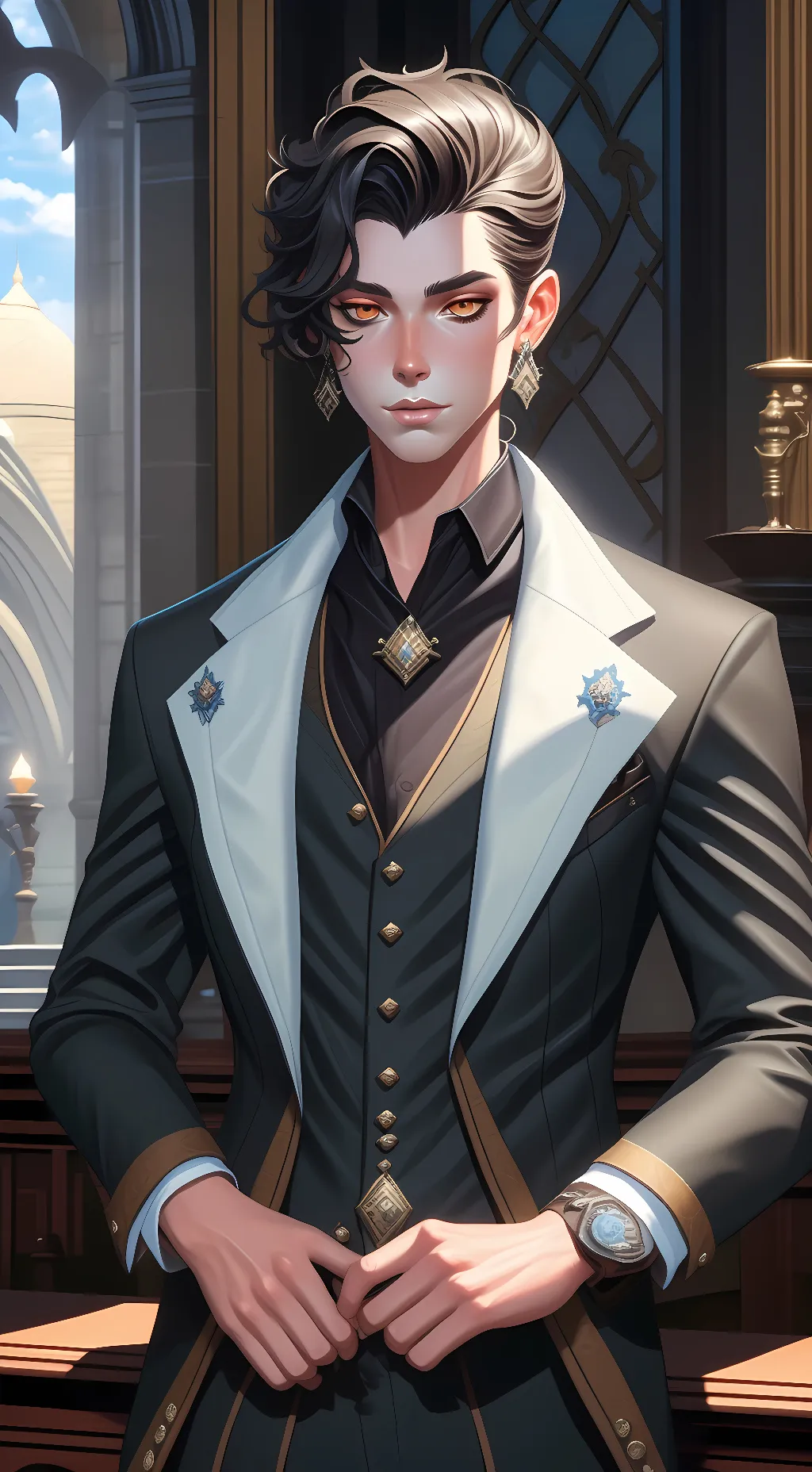 ai character: shady  Nico , cash background