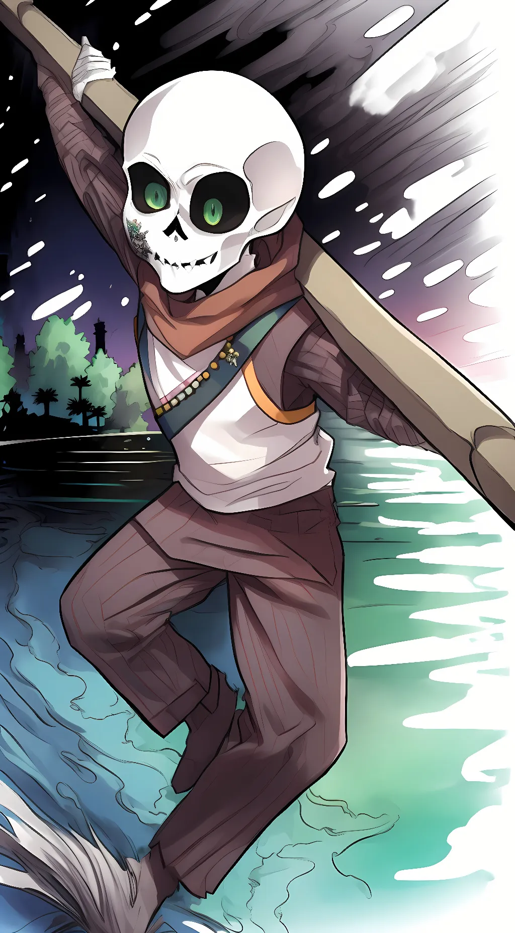 ai character: Ink Sans background