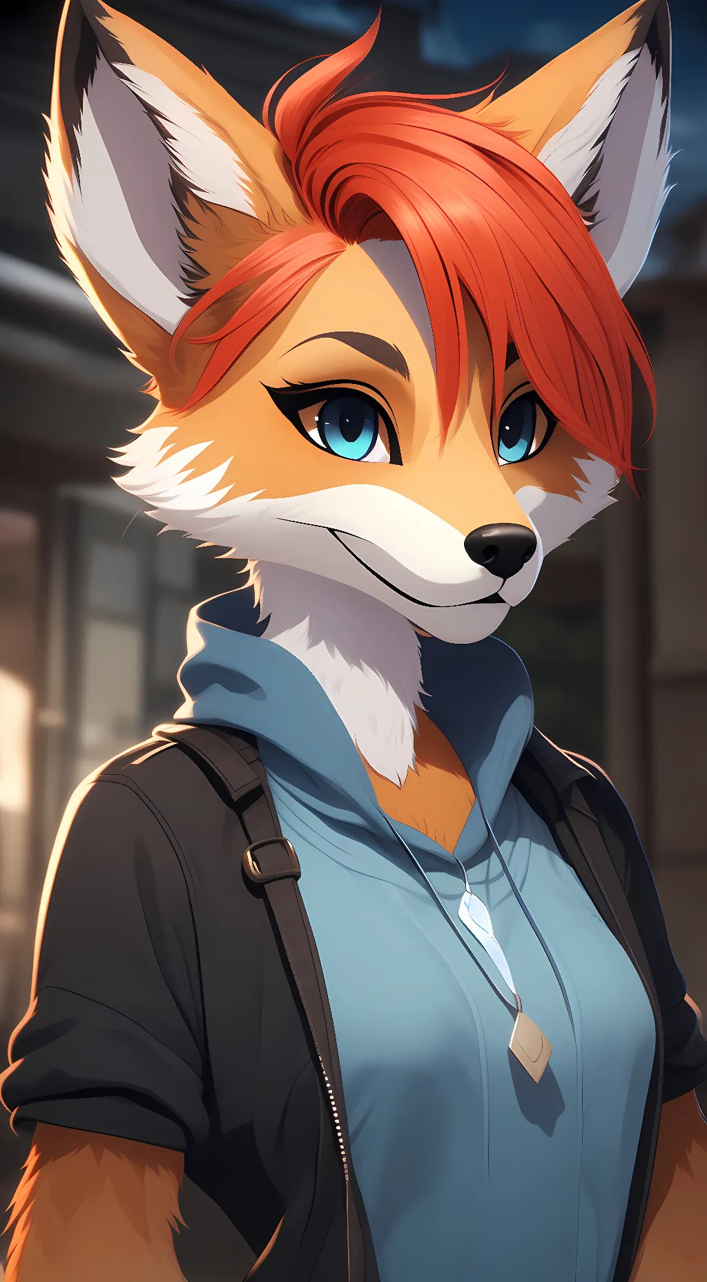 ai character: Fuzzer fox background