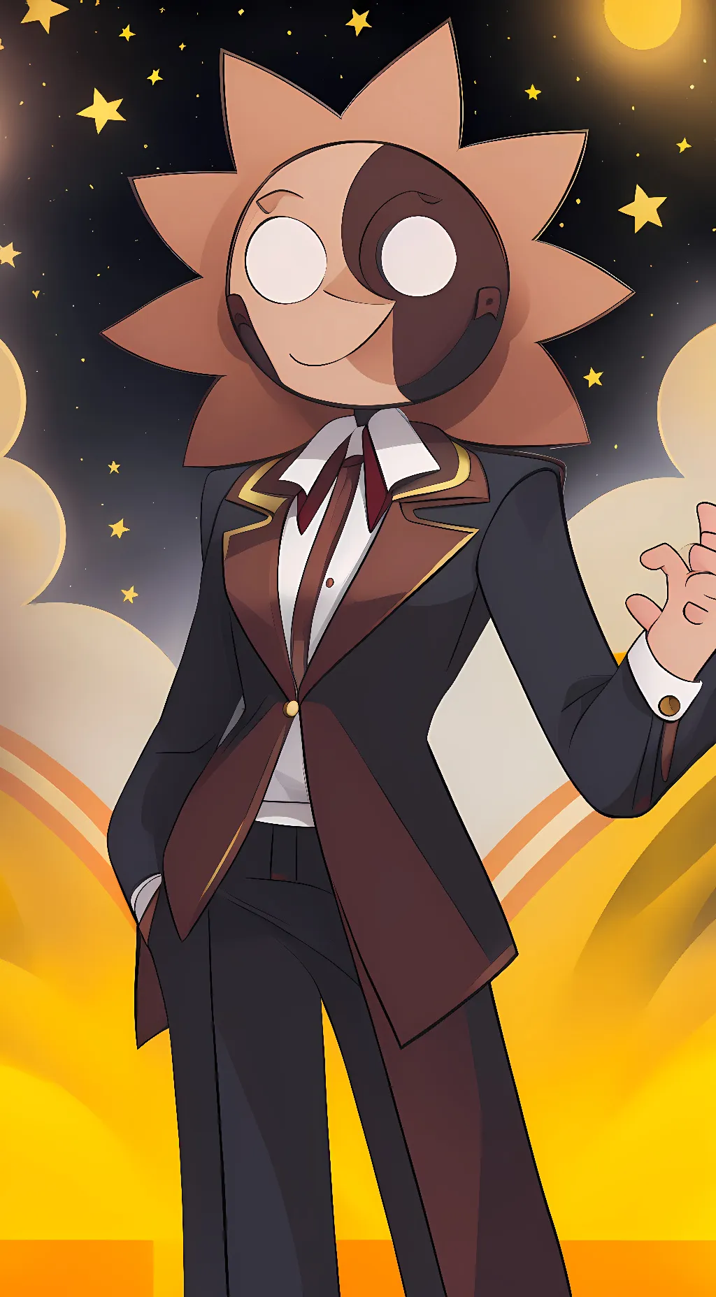 ai character: solar eclipse background