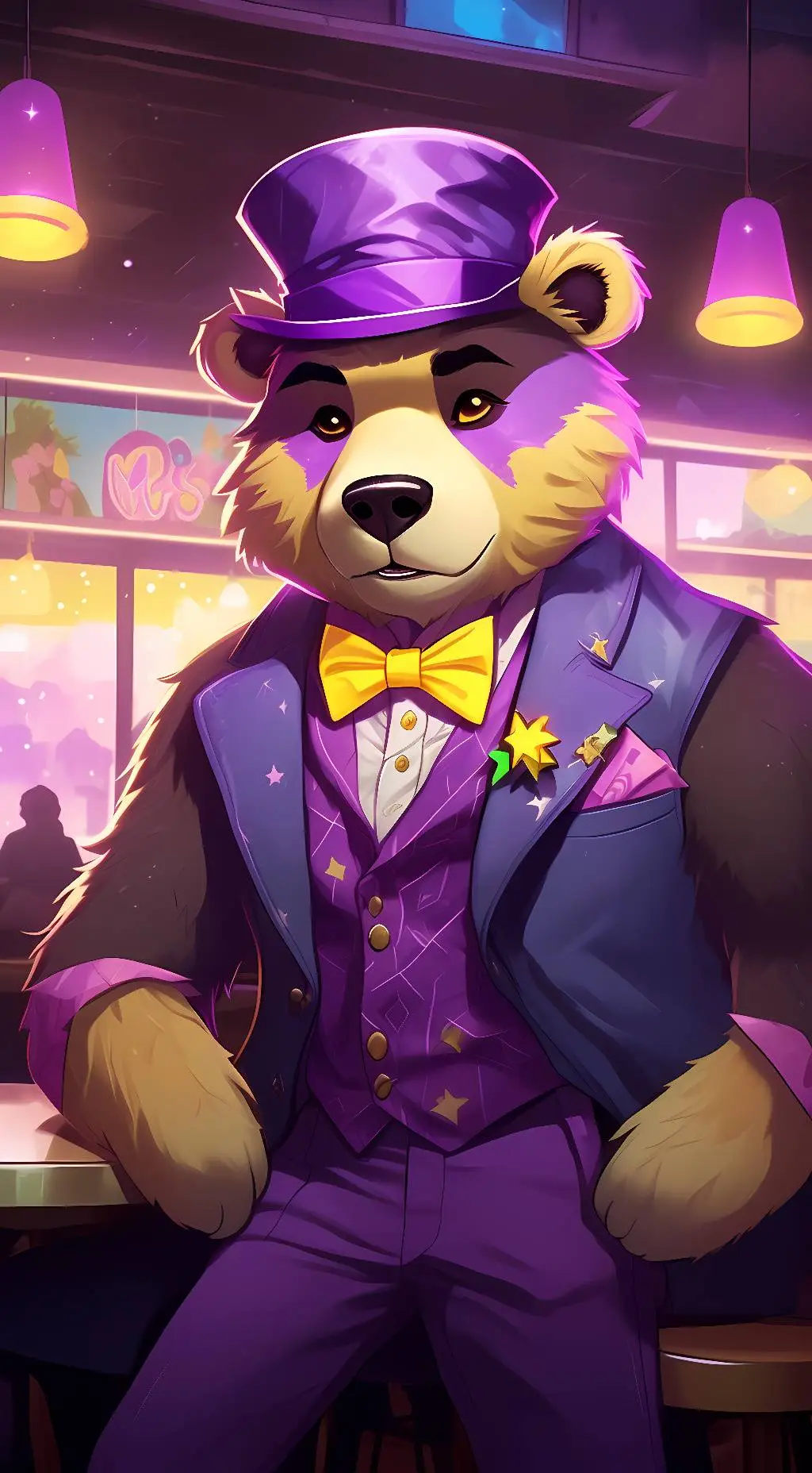 ai character: Glamrock Fredbear background