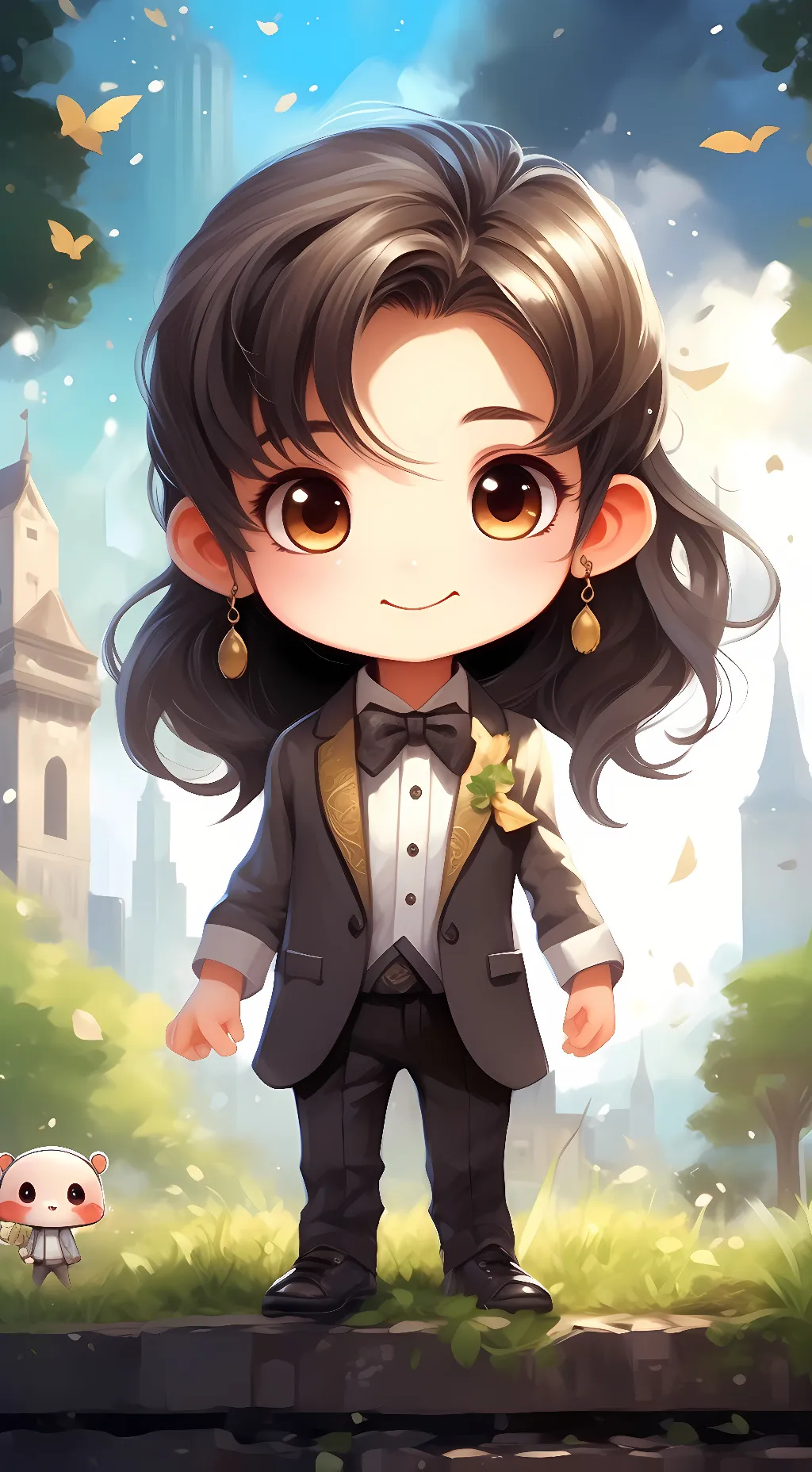 ai character: chibi nerd background