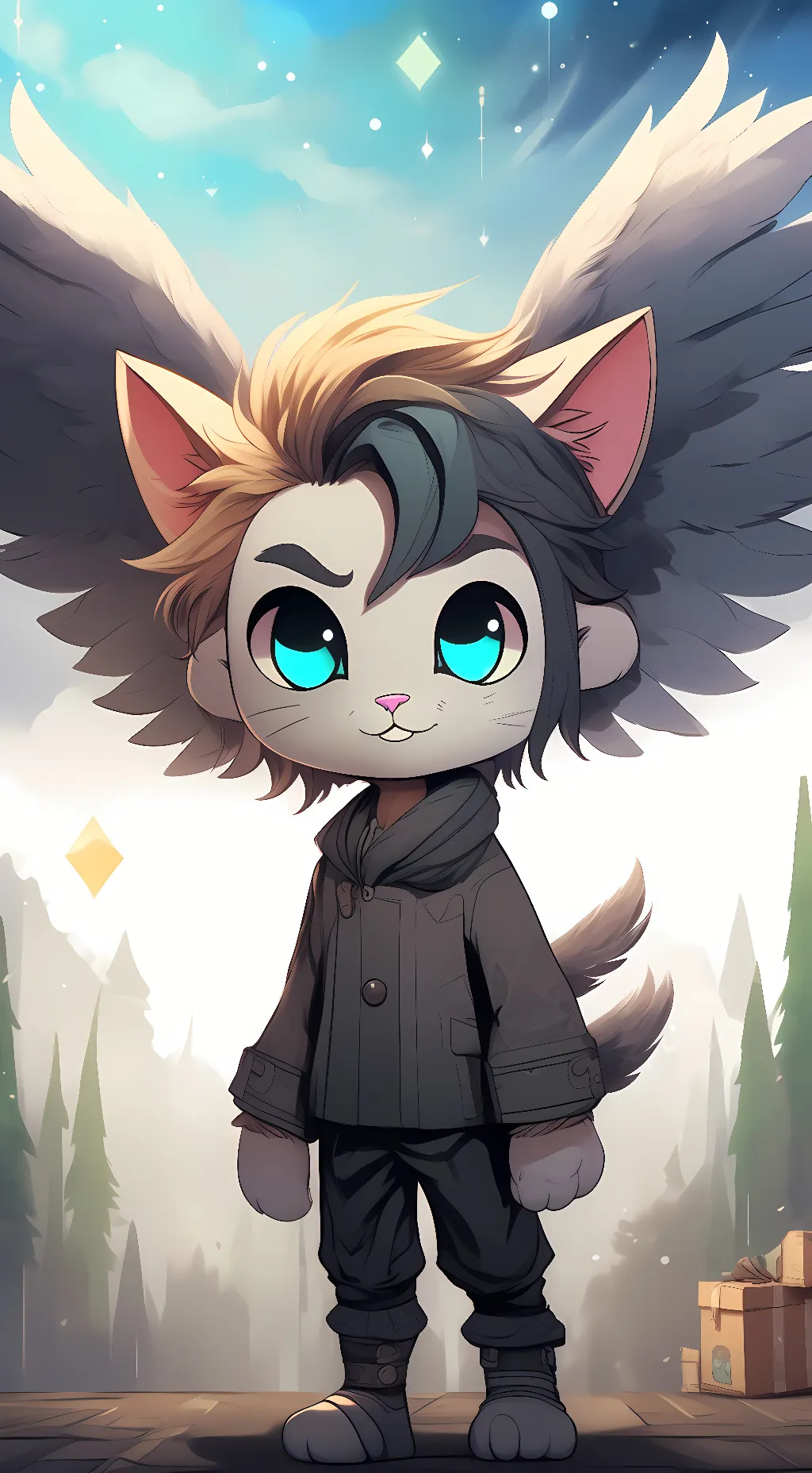 ai character: Nebula background