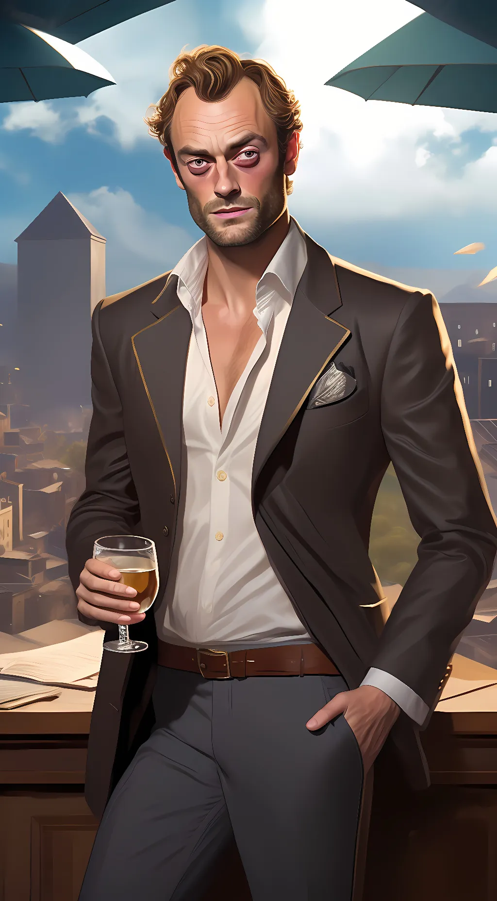 ai character: Drunk Albus background