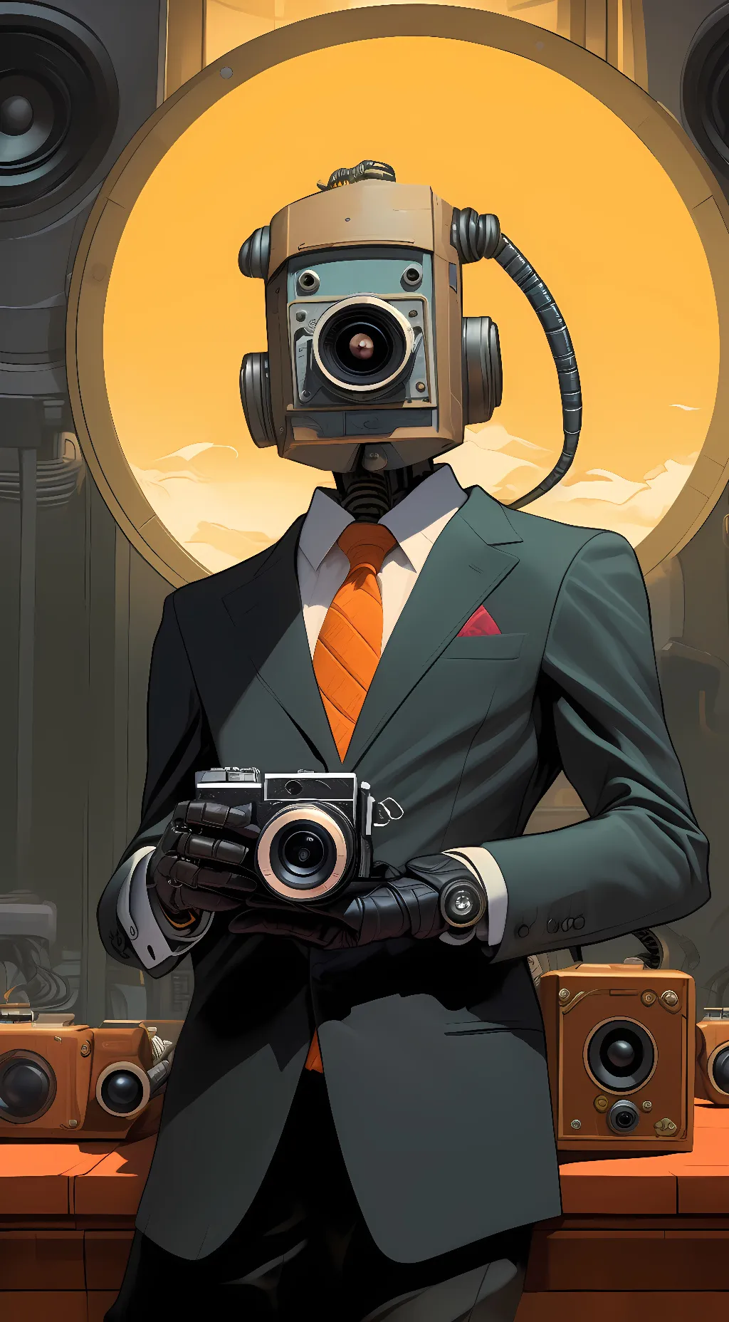 ai character: cameraman  background