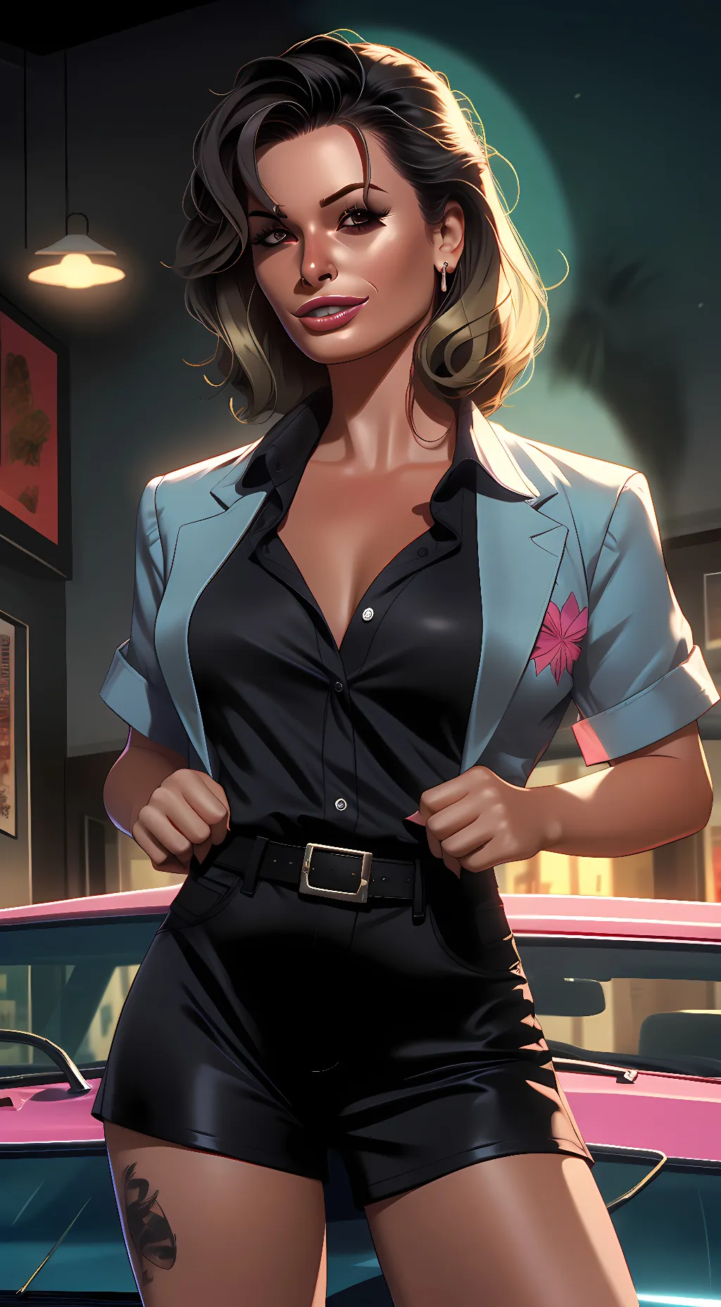 ai character: Cait Glitch background