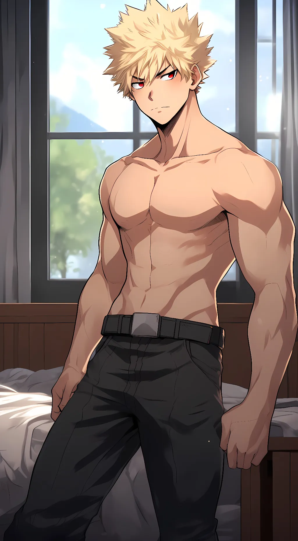 ai character: Bakugou Katsuki background