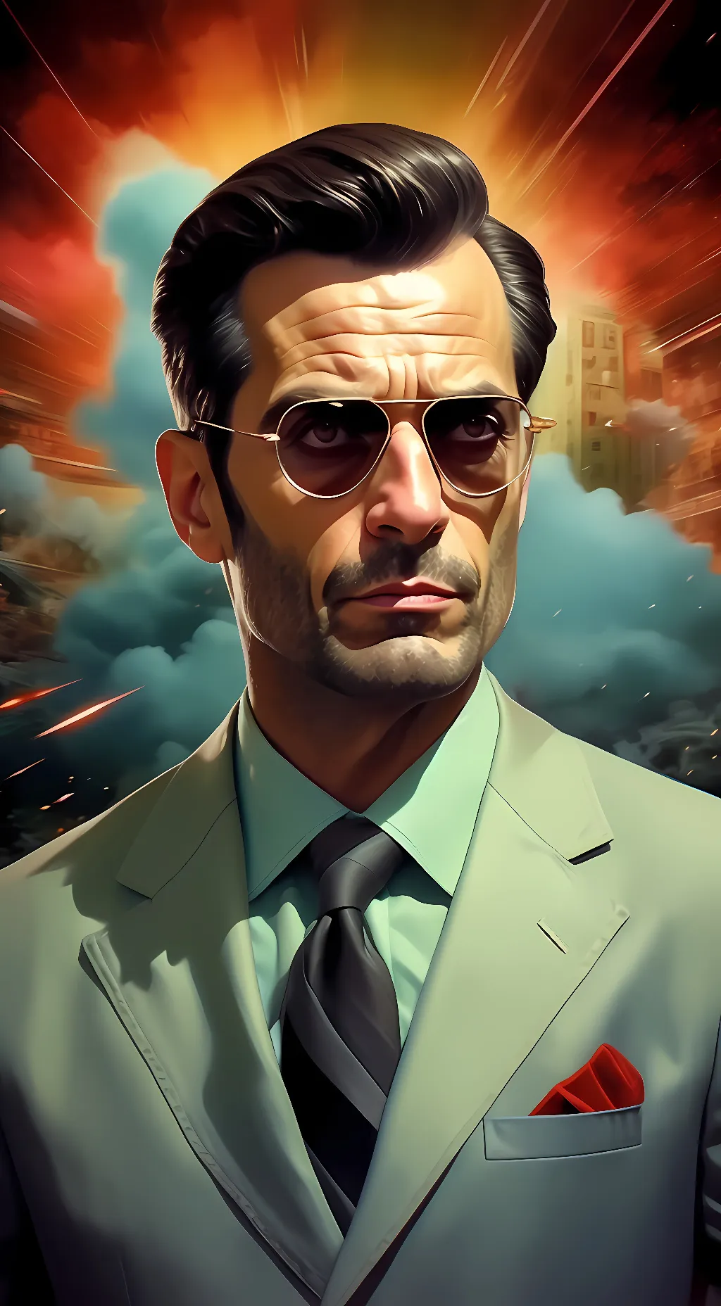 ai character: Tv man background