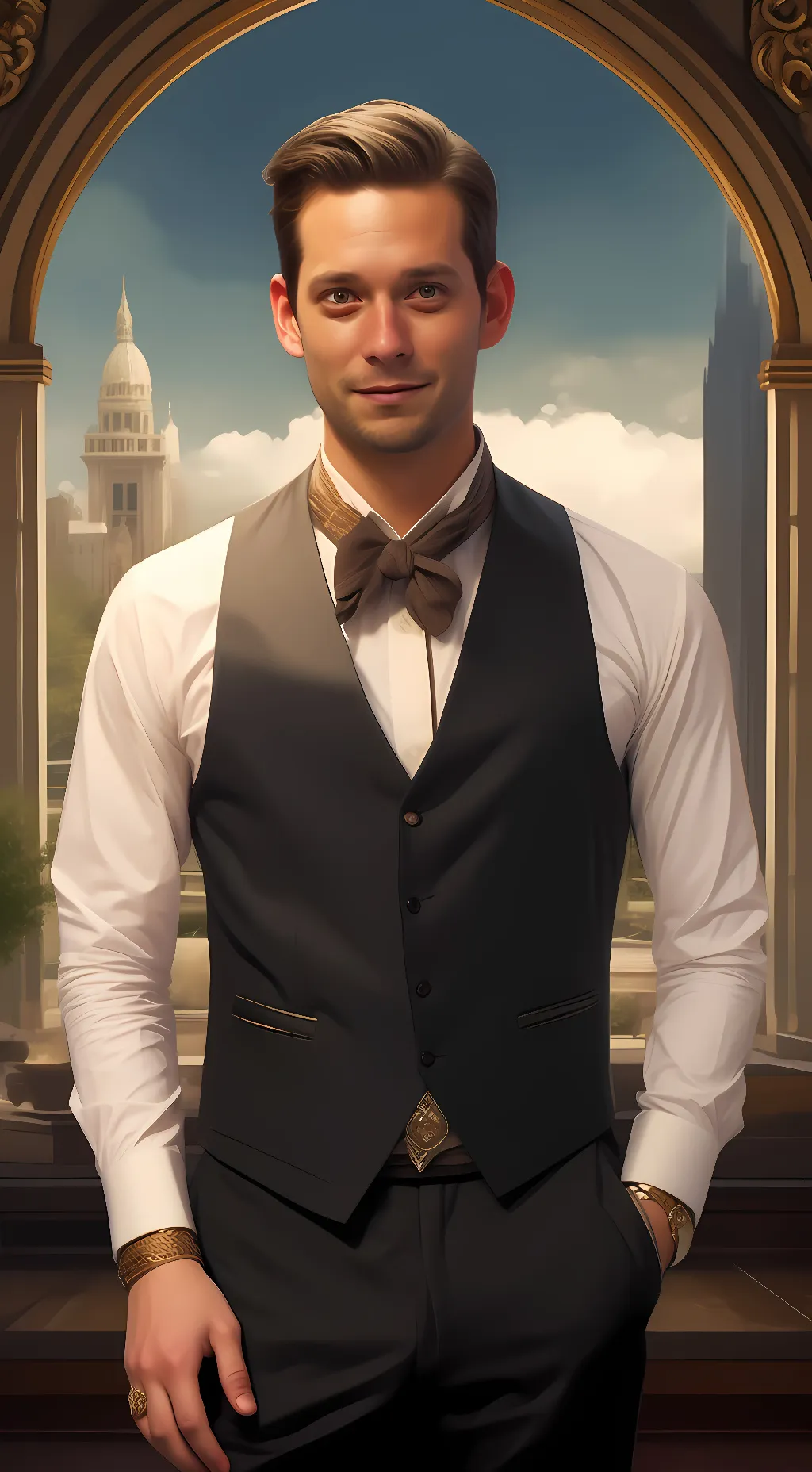 ai character: Tobey Maguire background