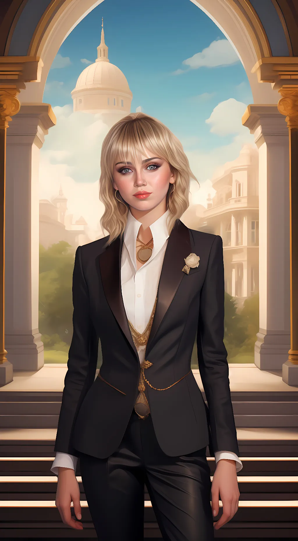 ai character: Miley Cyrus background