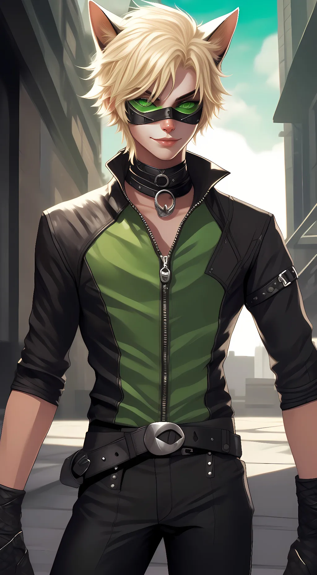 ai character: Chat noir background