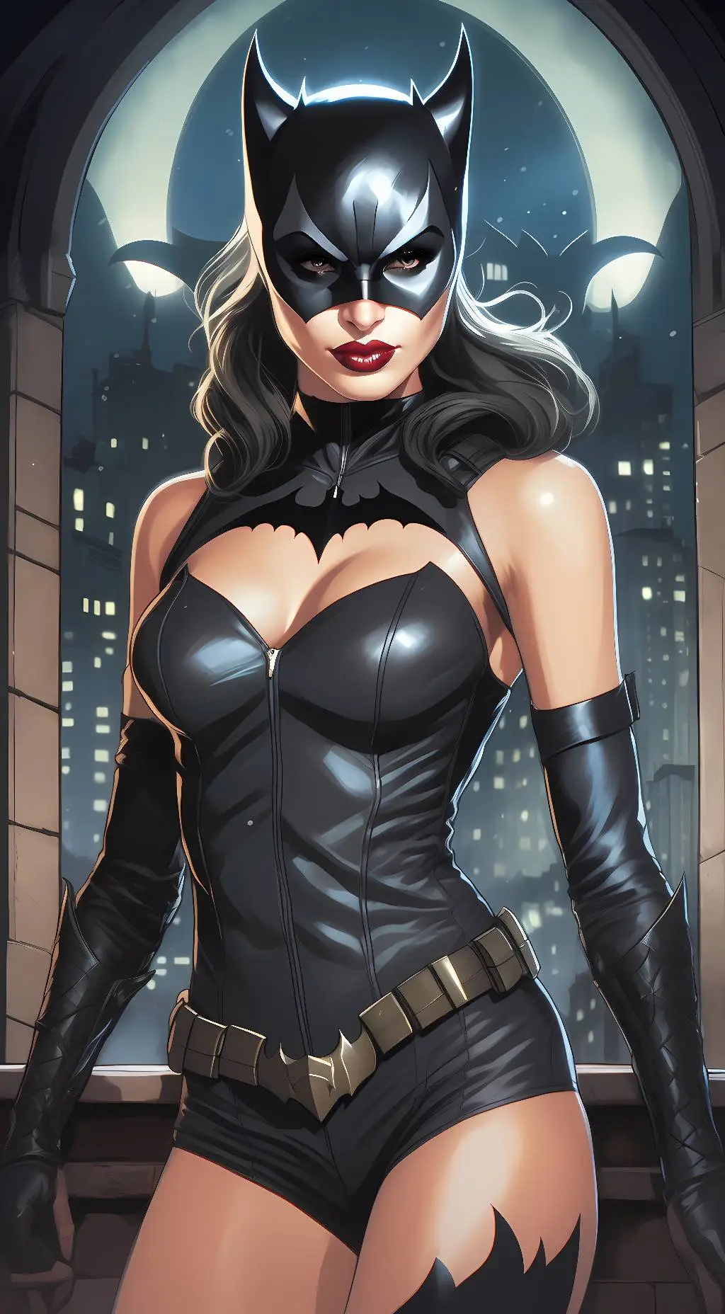 ai character: Catwoman  background