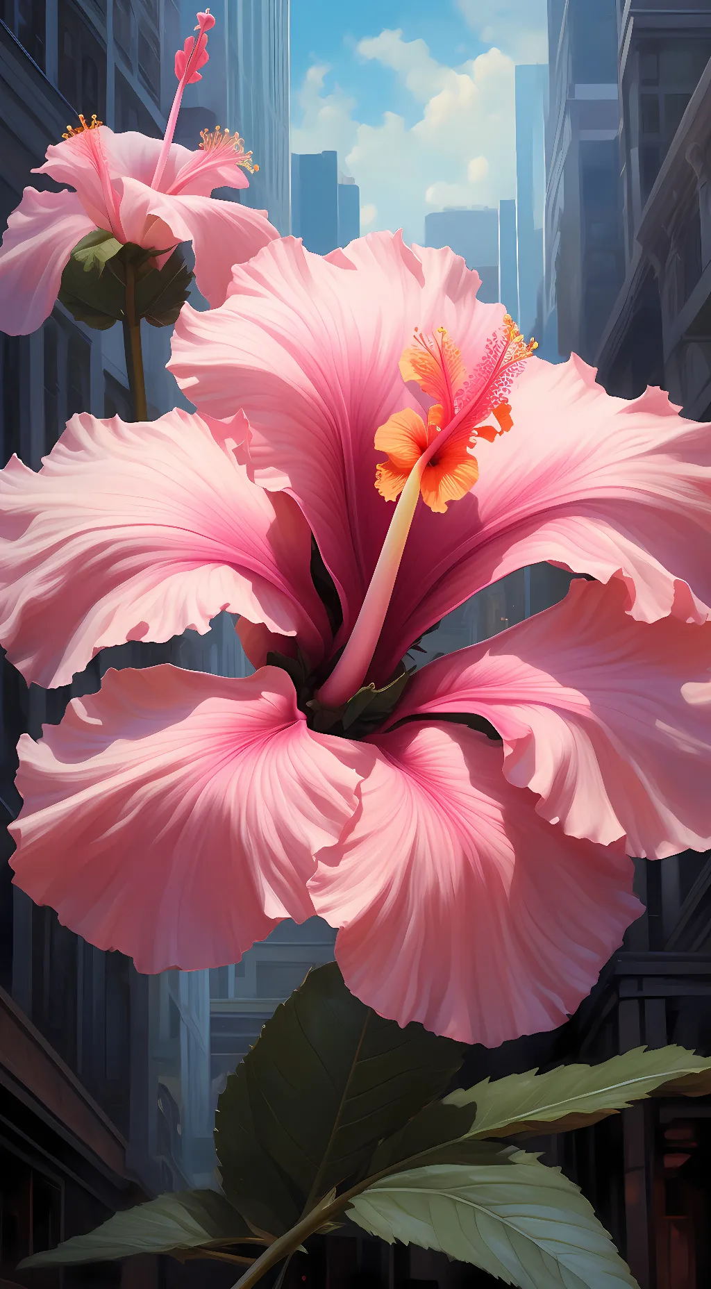 ai character: Hibiscus Flower background