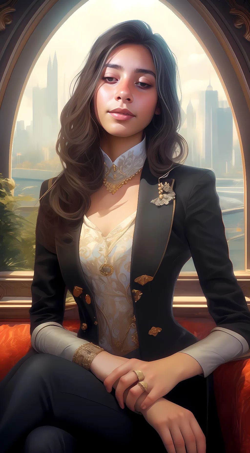 ai character: ALORA  background