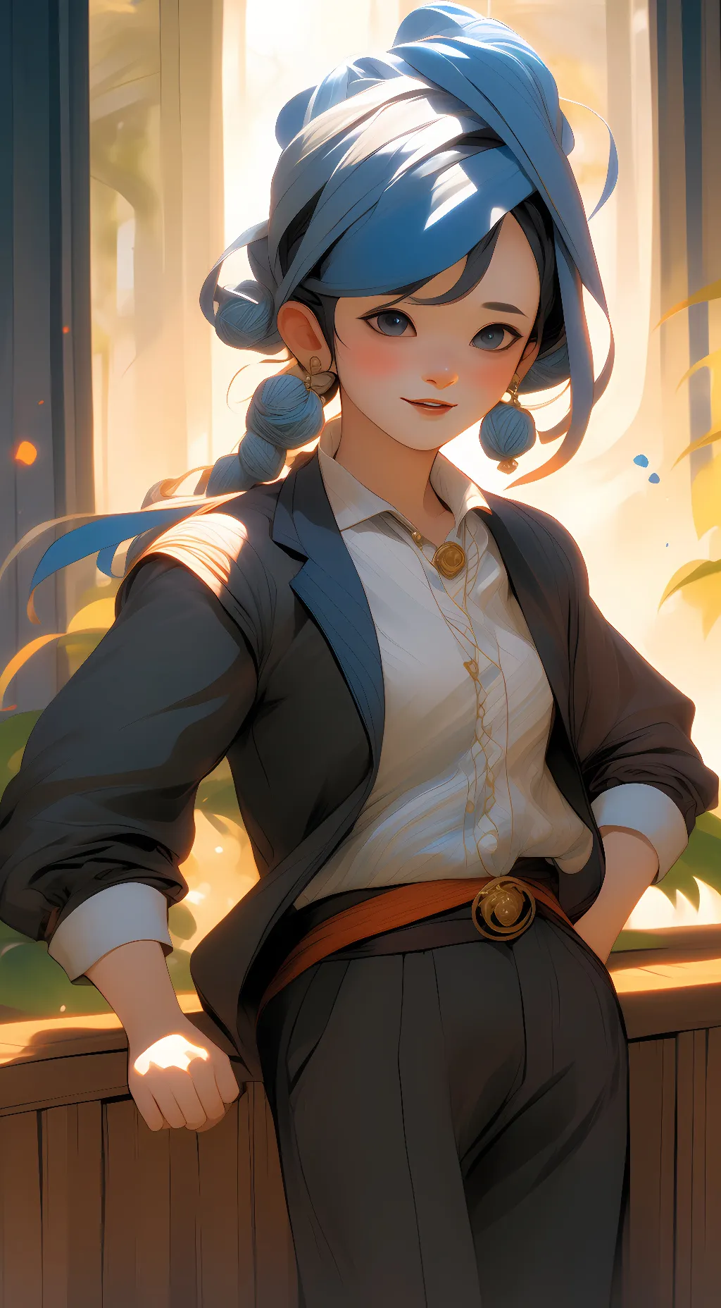 ai character: Blue background