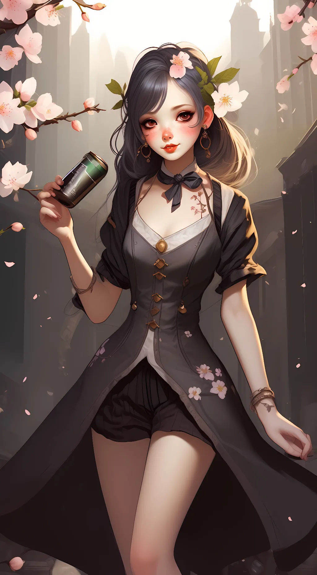 ai character: blossomthepaperdra background