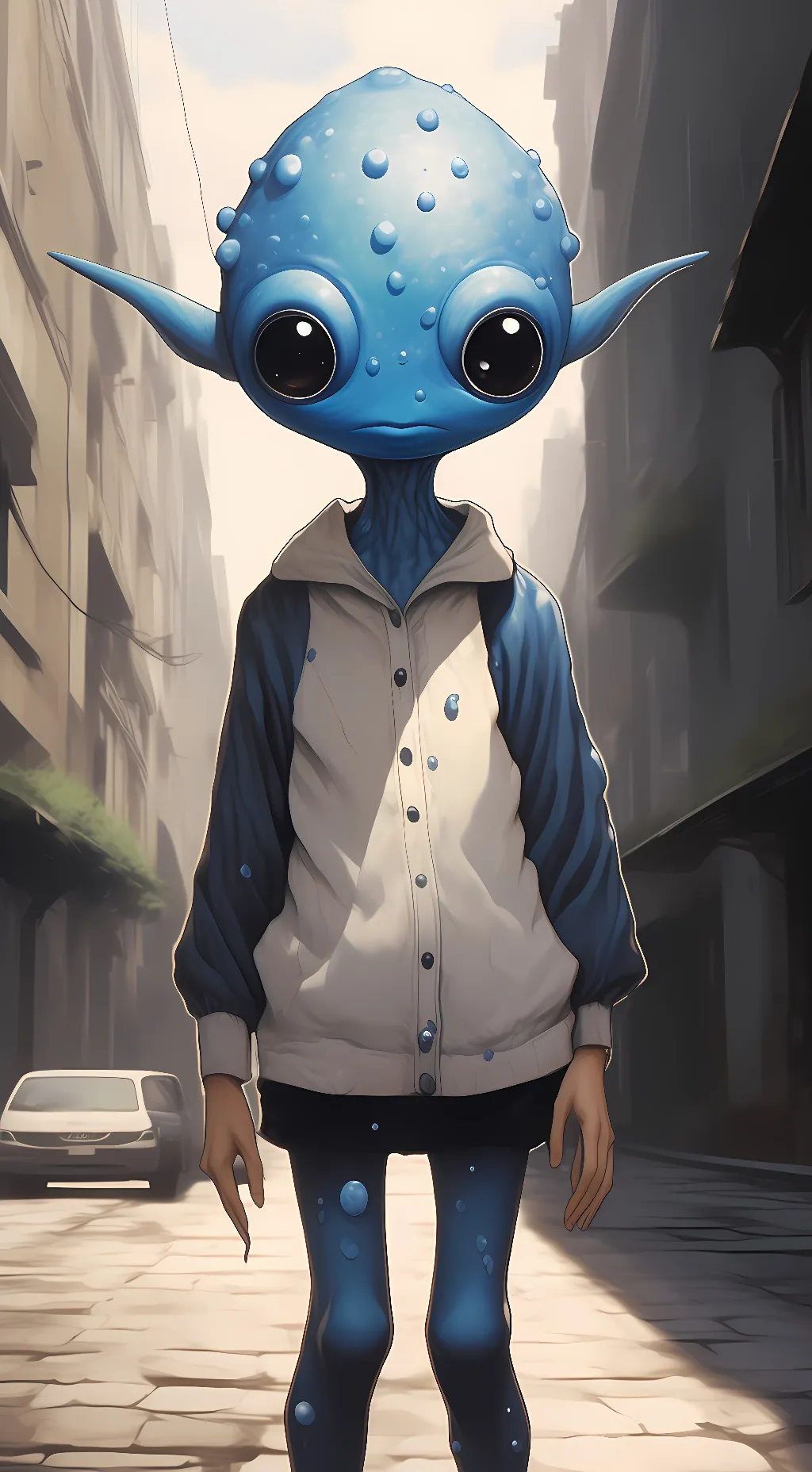 ai character: wave background