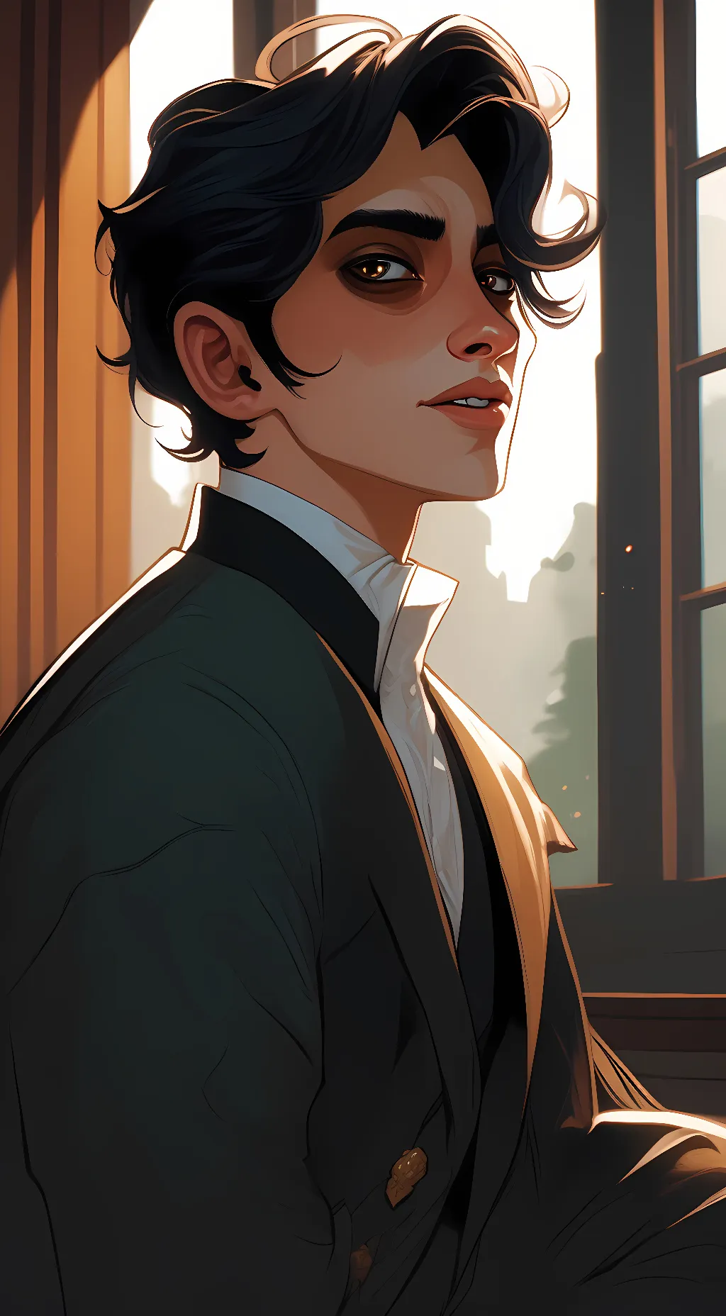 ai character: Shoe Lenace background