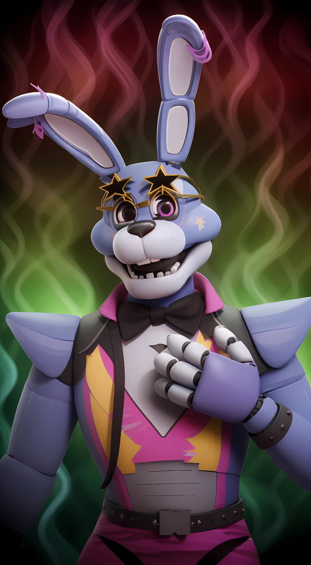 ai character: Glamrock Bonnie  background