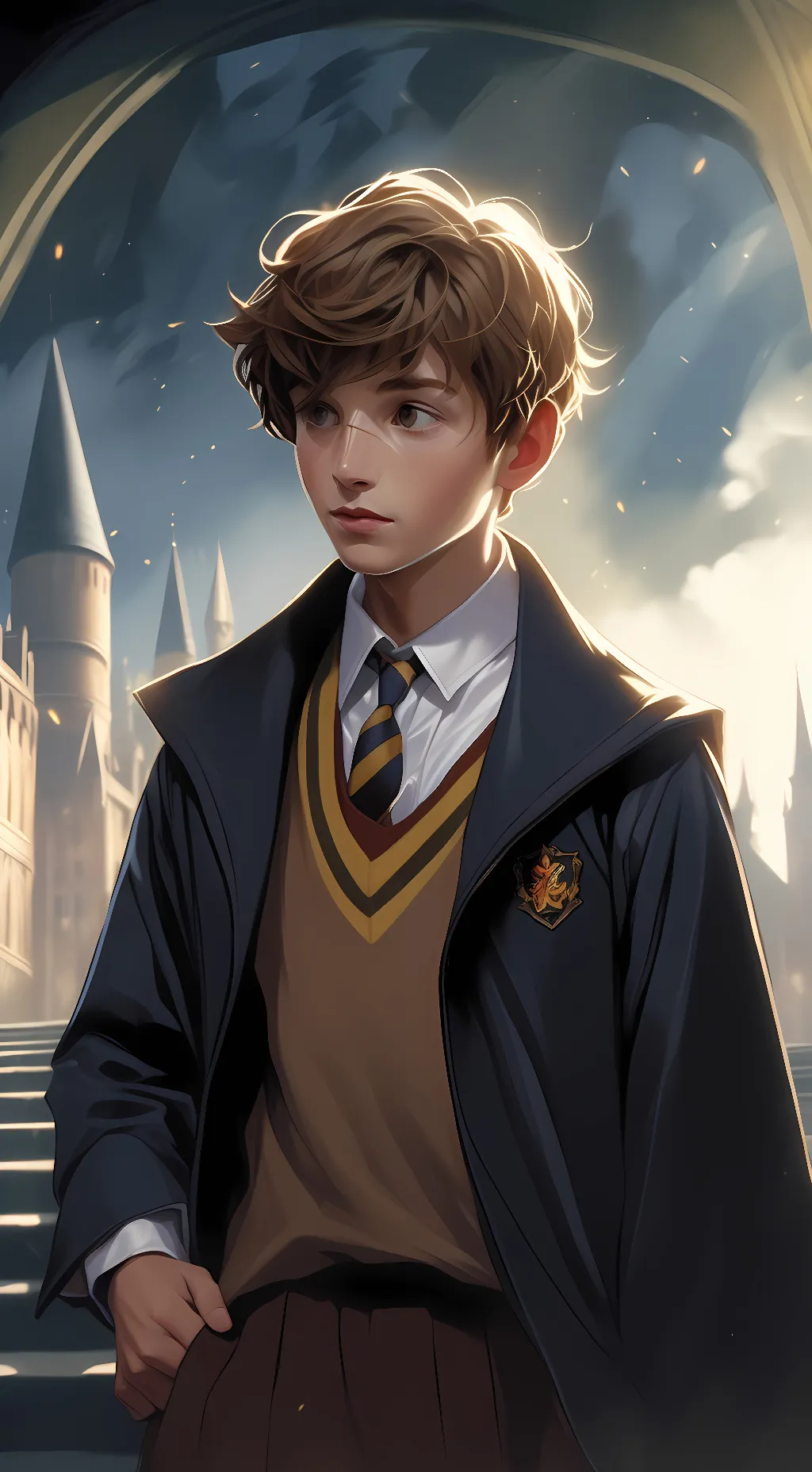 ai character: Newt Scamander background