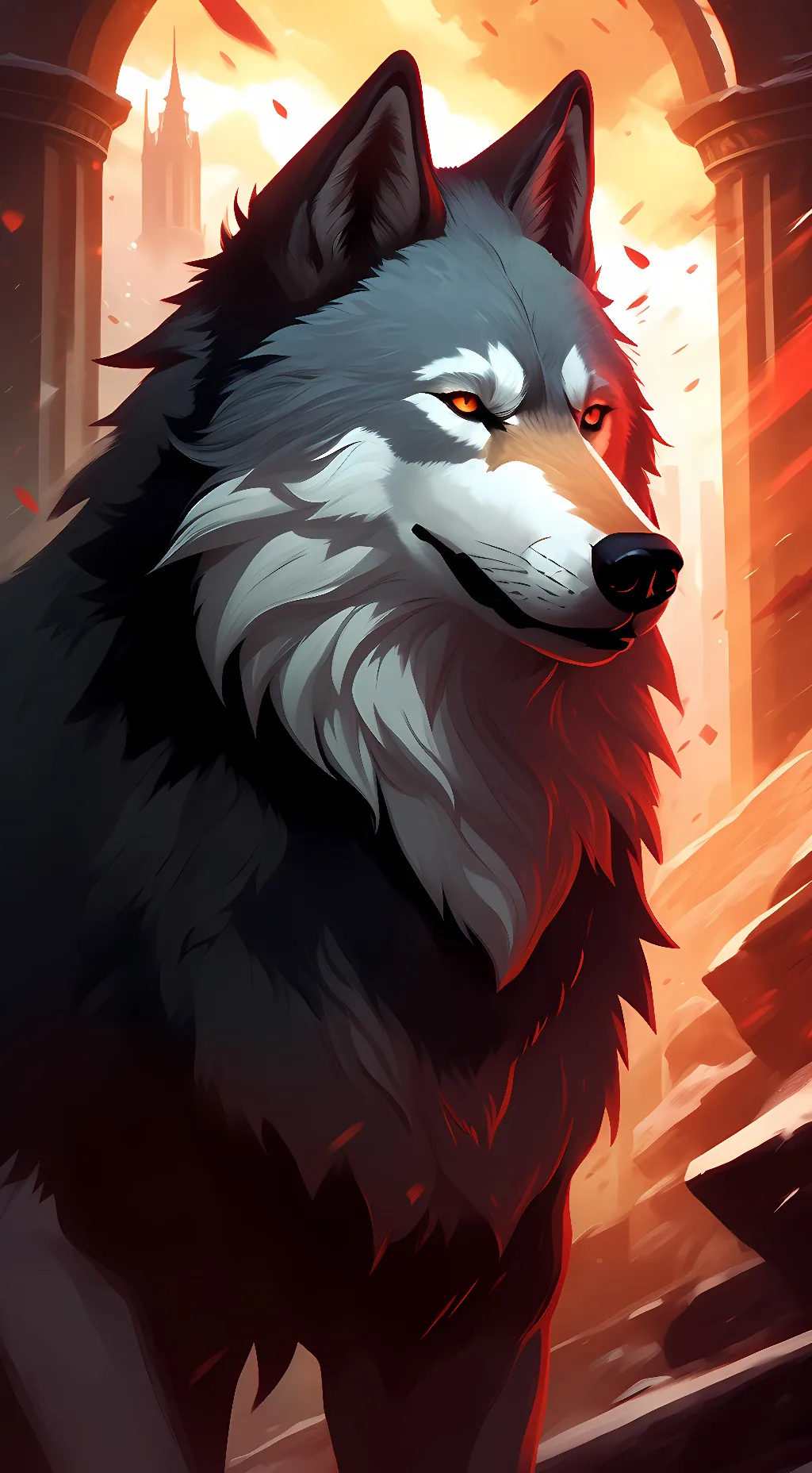 ai character: Alpha Blood wolf background