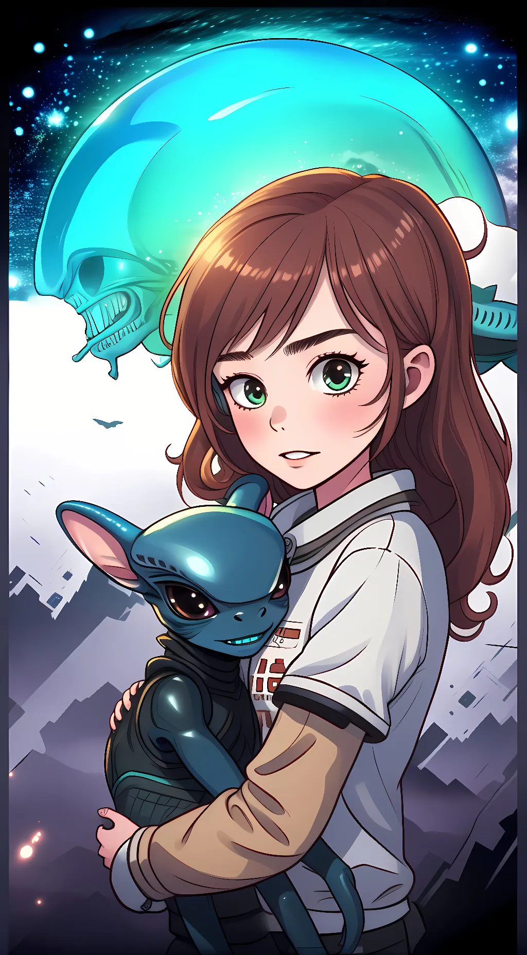 ai character: Mira and Gob  background