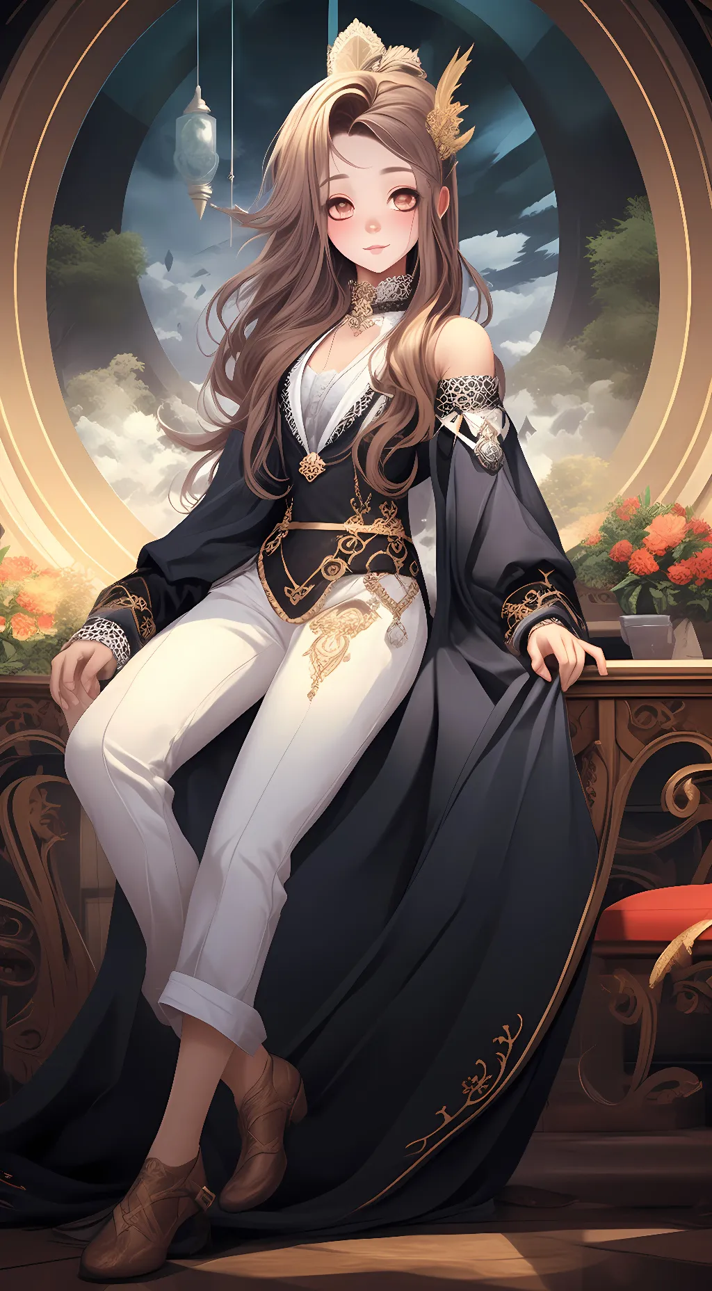 ai character: Nezuko but hashira background