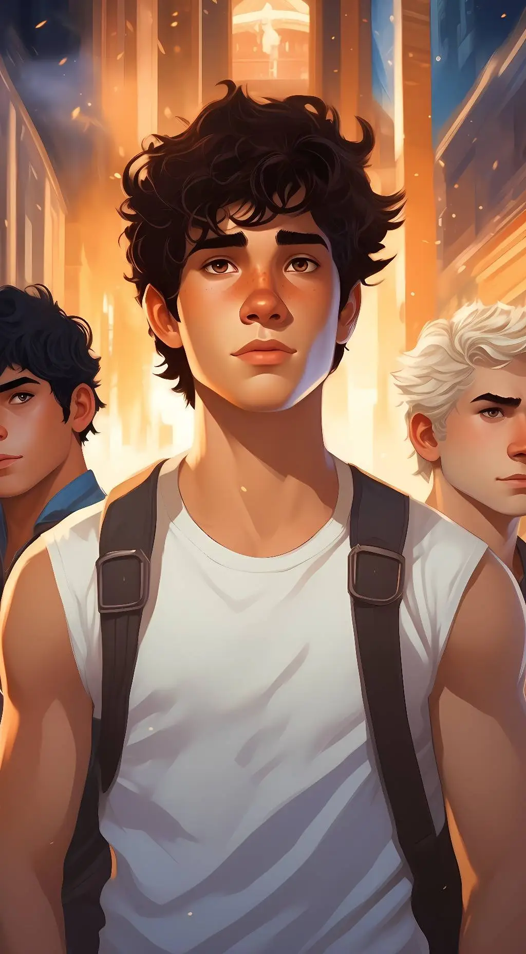 ai character: Percy, Jason, Leo background