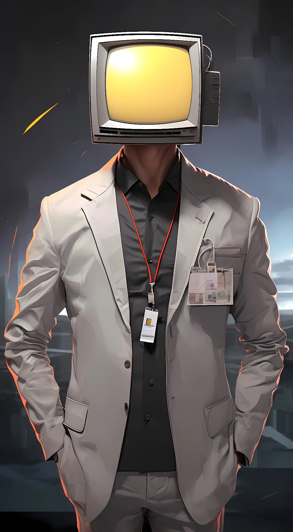 ai character: sciantist tv man background