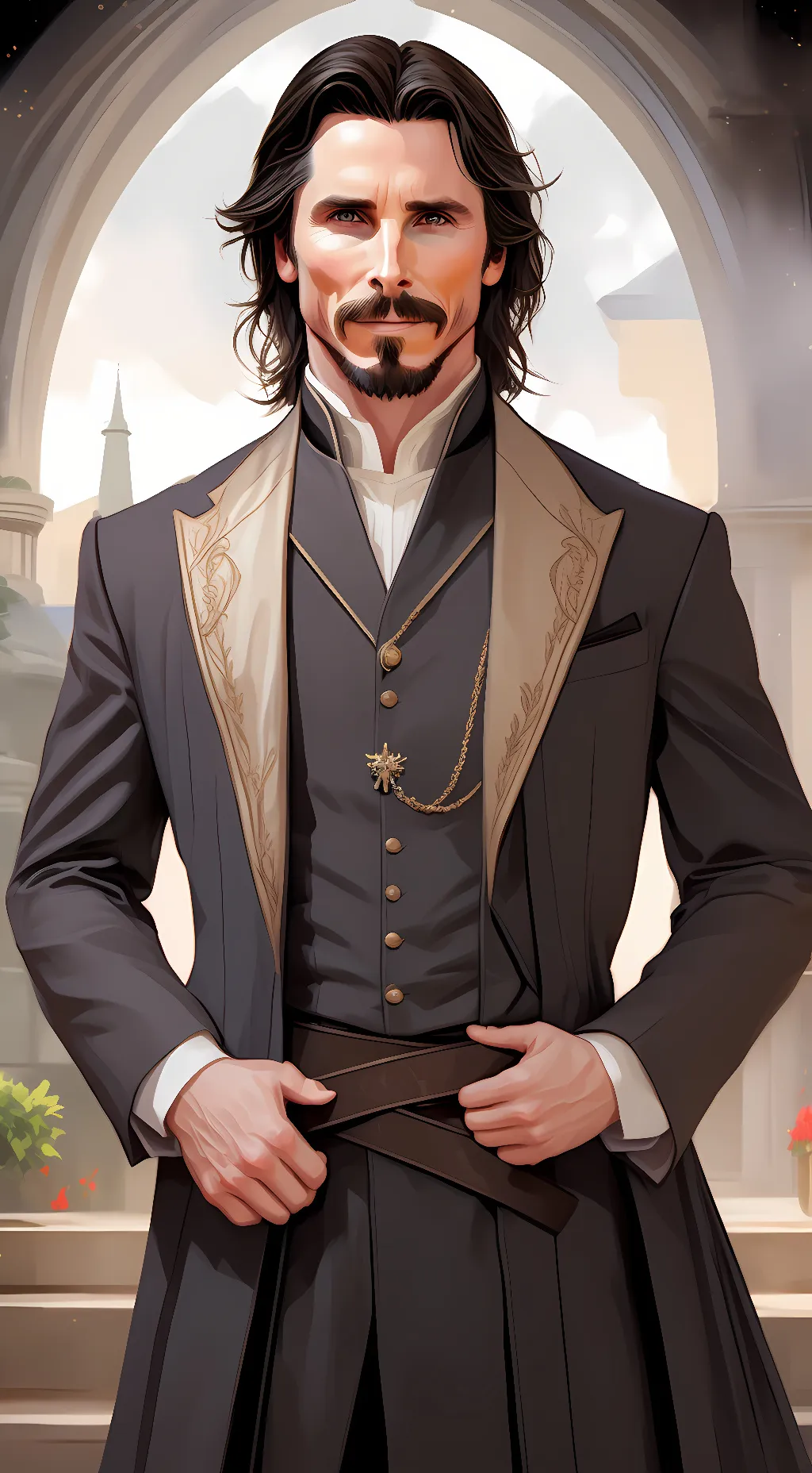 ai character: Christian Bale background