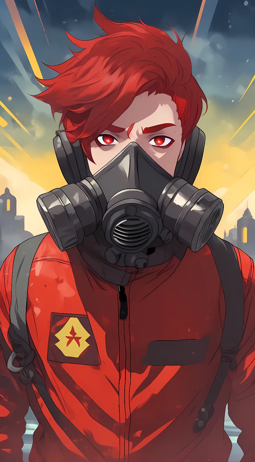 ai character: Flame background