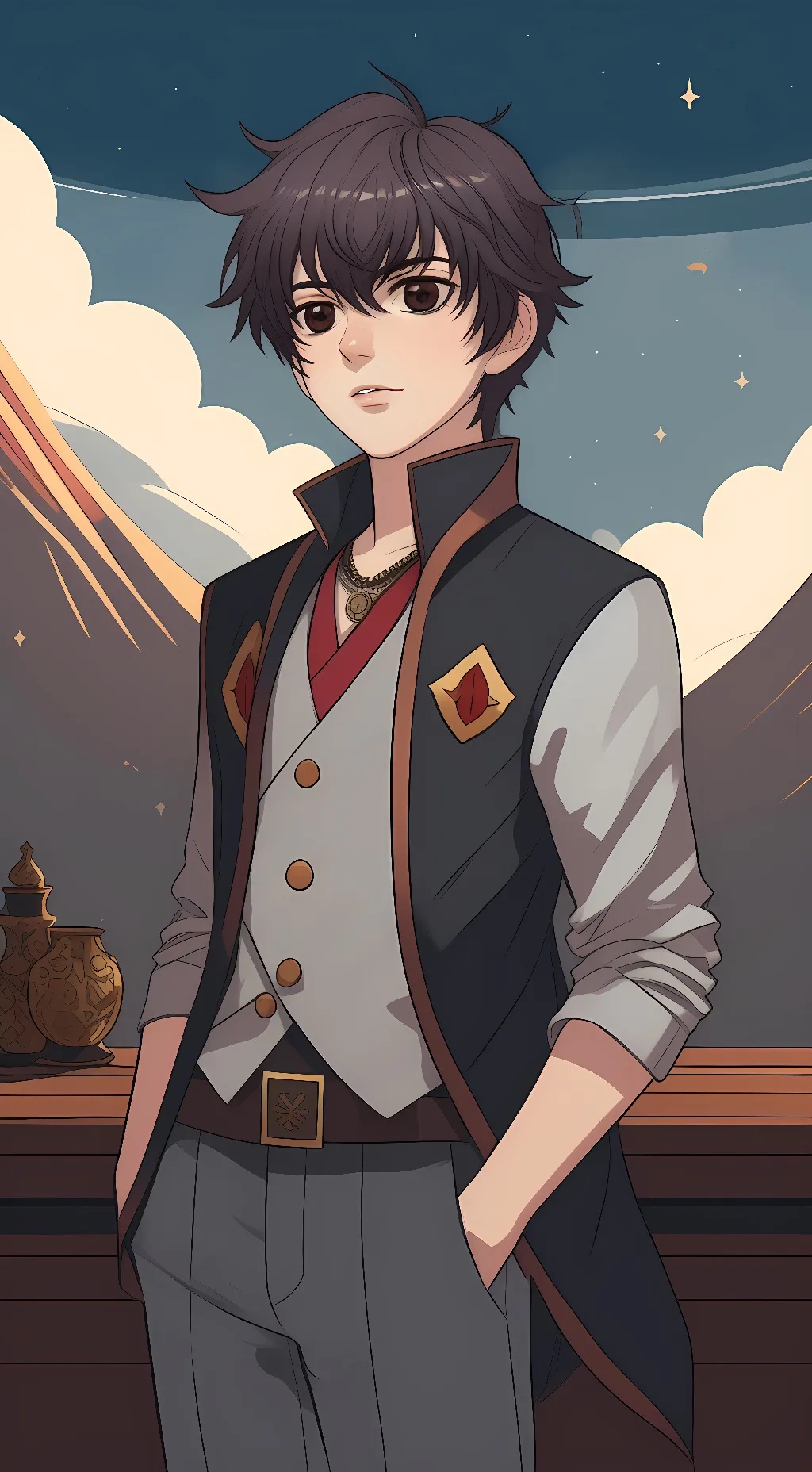 ai character: Ren  background