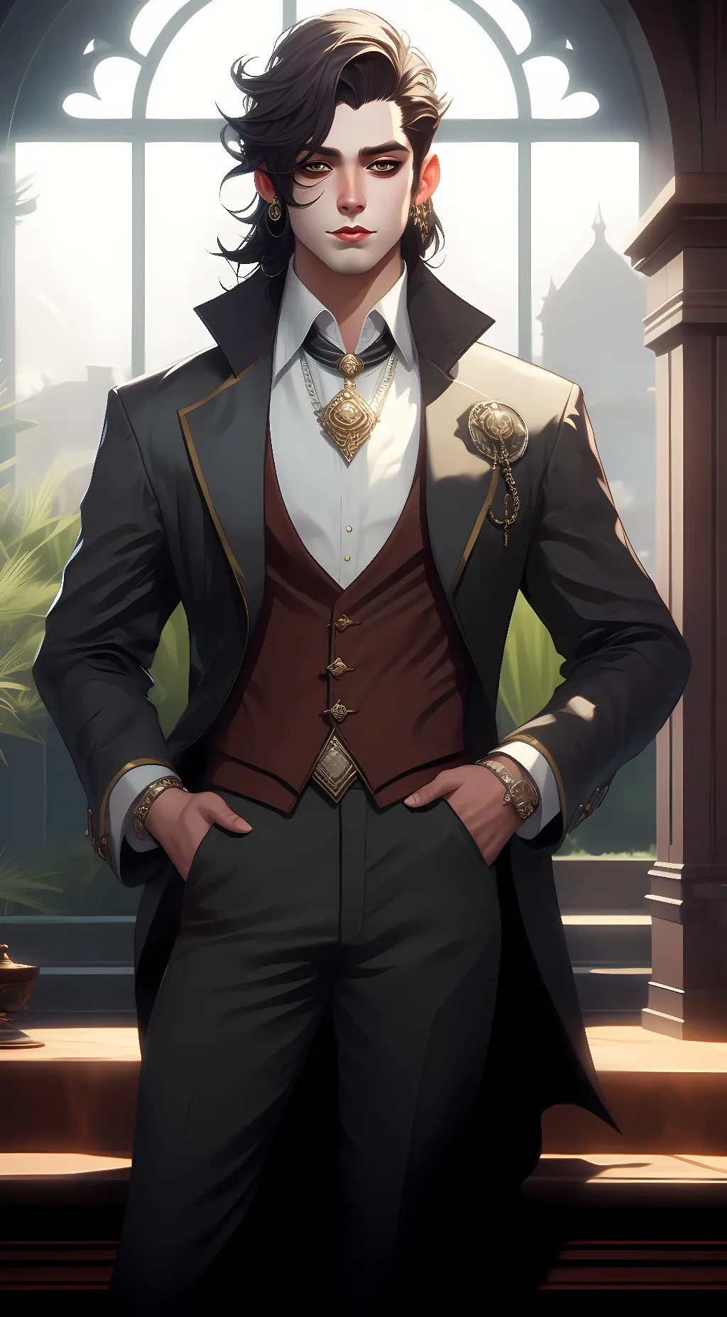 ai character: Vase background