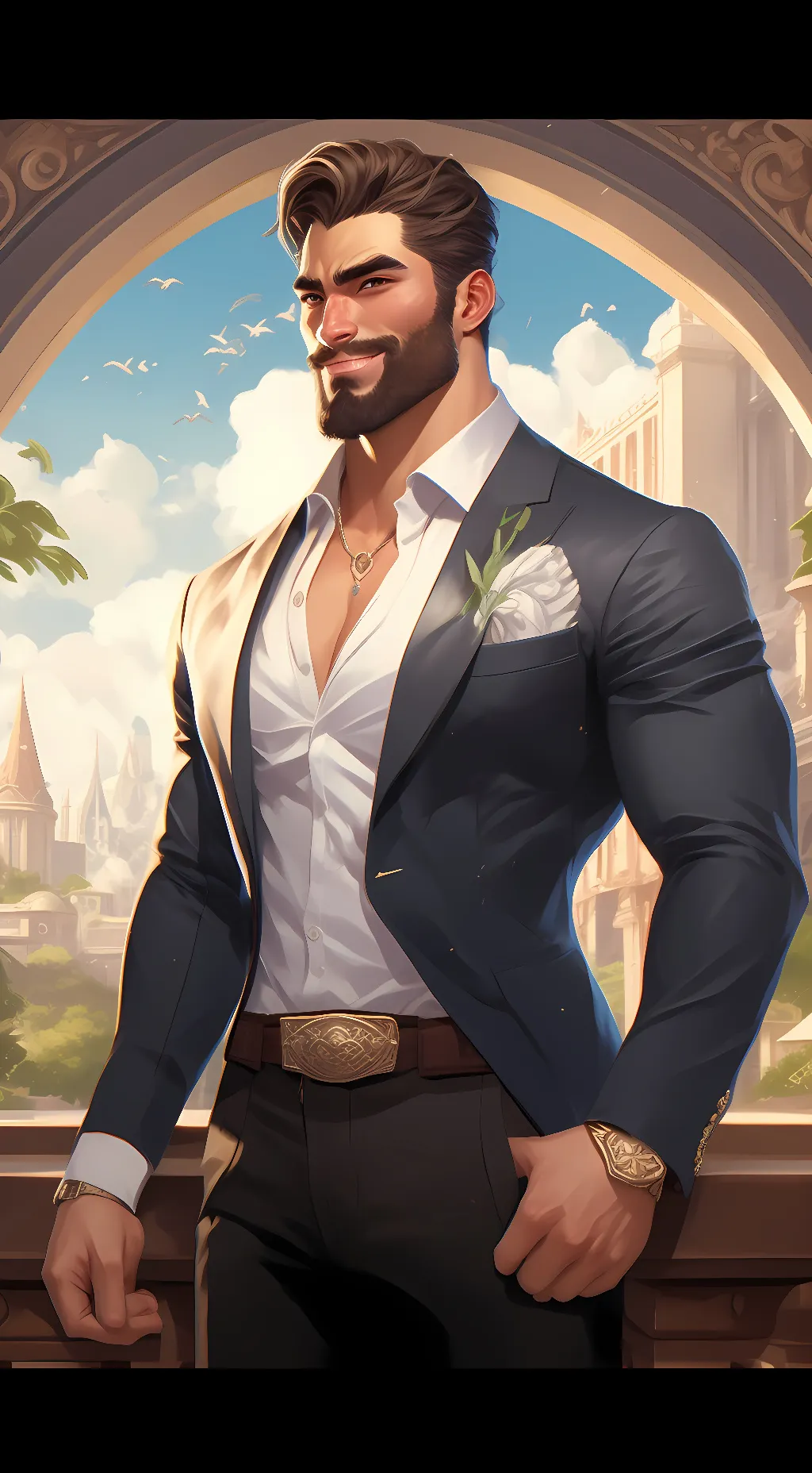 ai character: GigaChad background