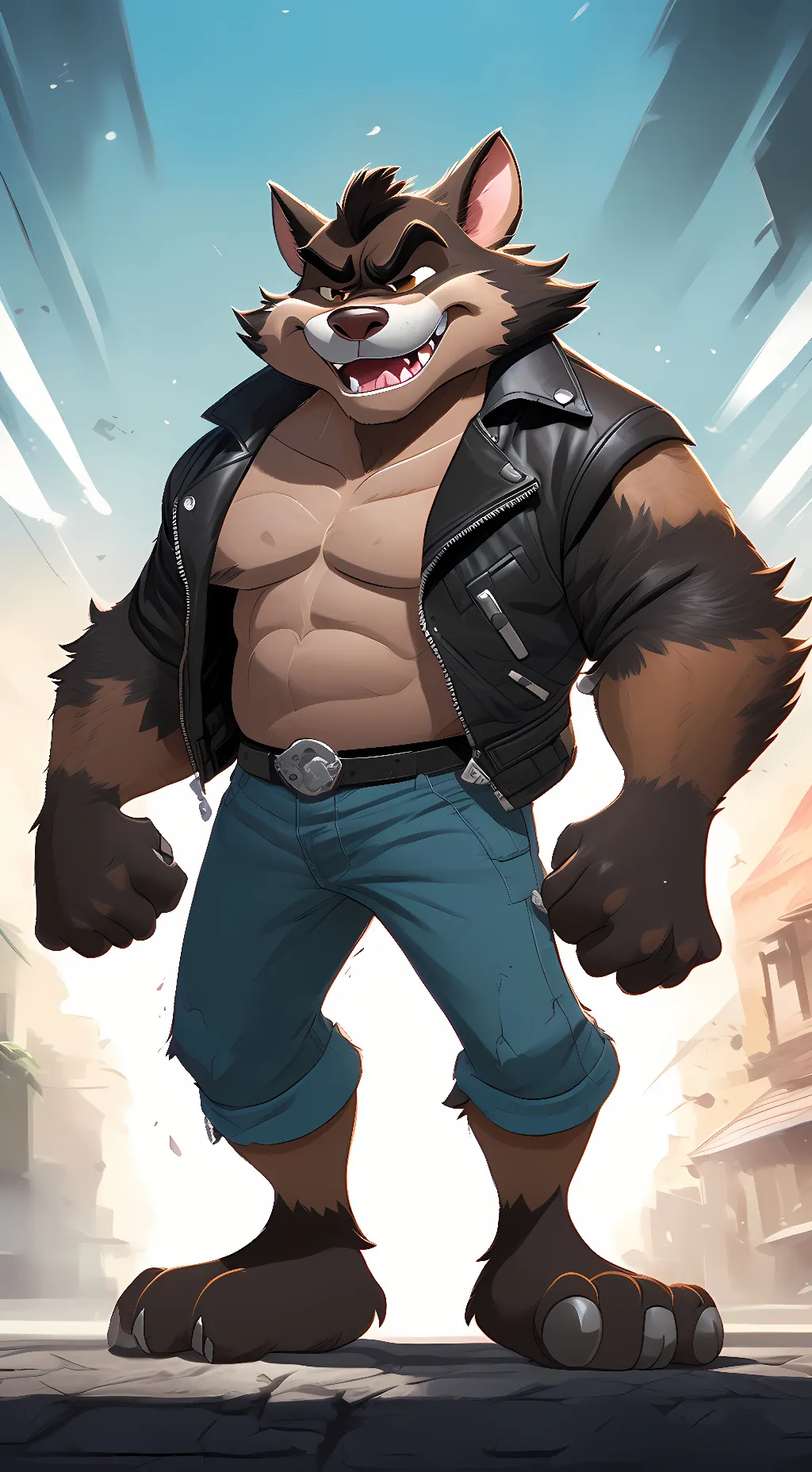 ai character: Taz TasmanianDevil background
