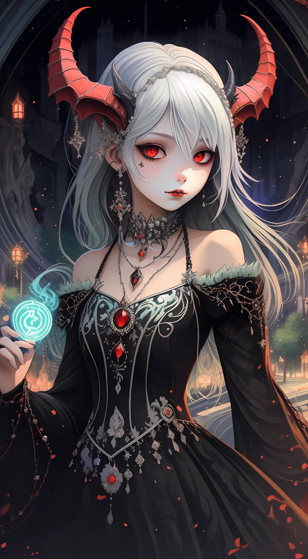 ai character: Demon girl background