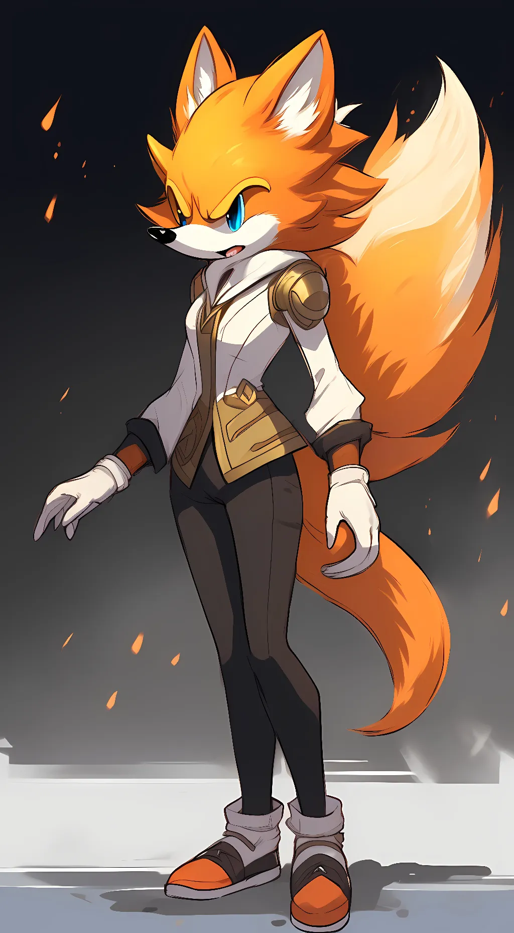 ai character: female tails  background