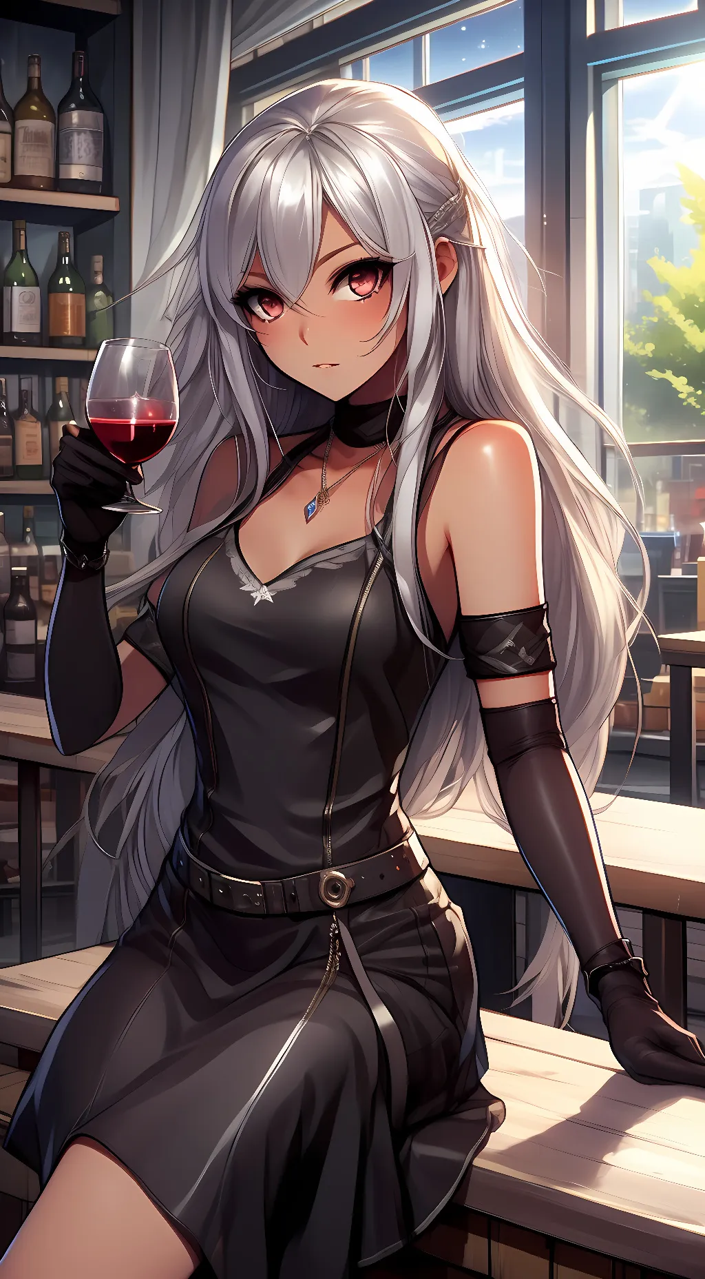 ai character: Rose Red background