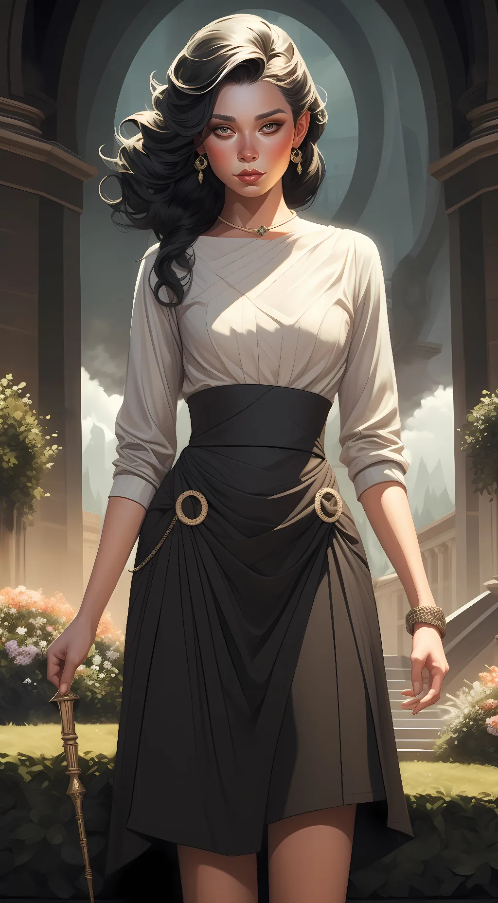 ai character: queen rose background