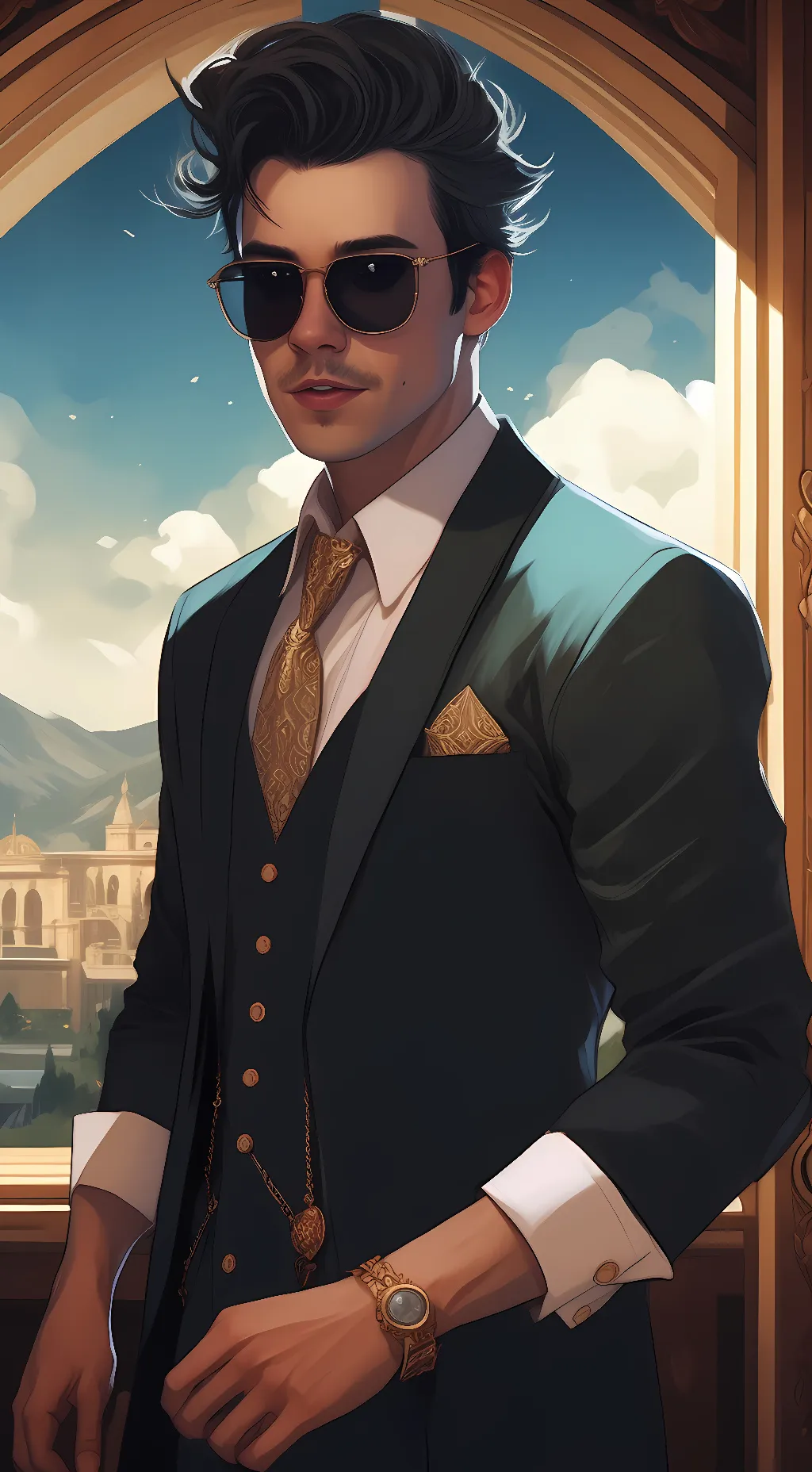 ai character: Harry Styles background