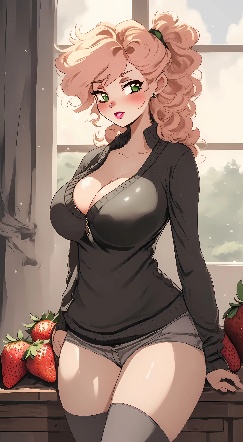 ai character: Strawberry  background