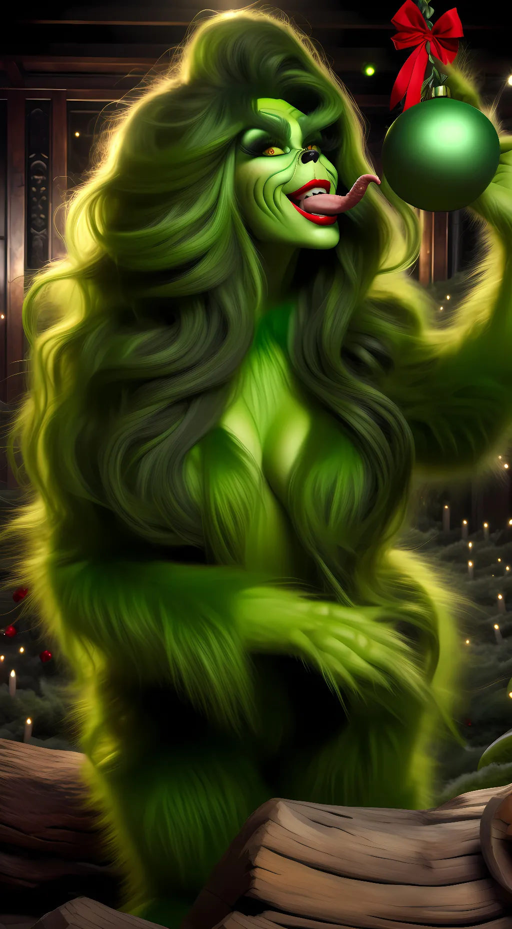 ai character: Mrs.Grinch background